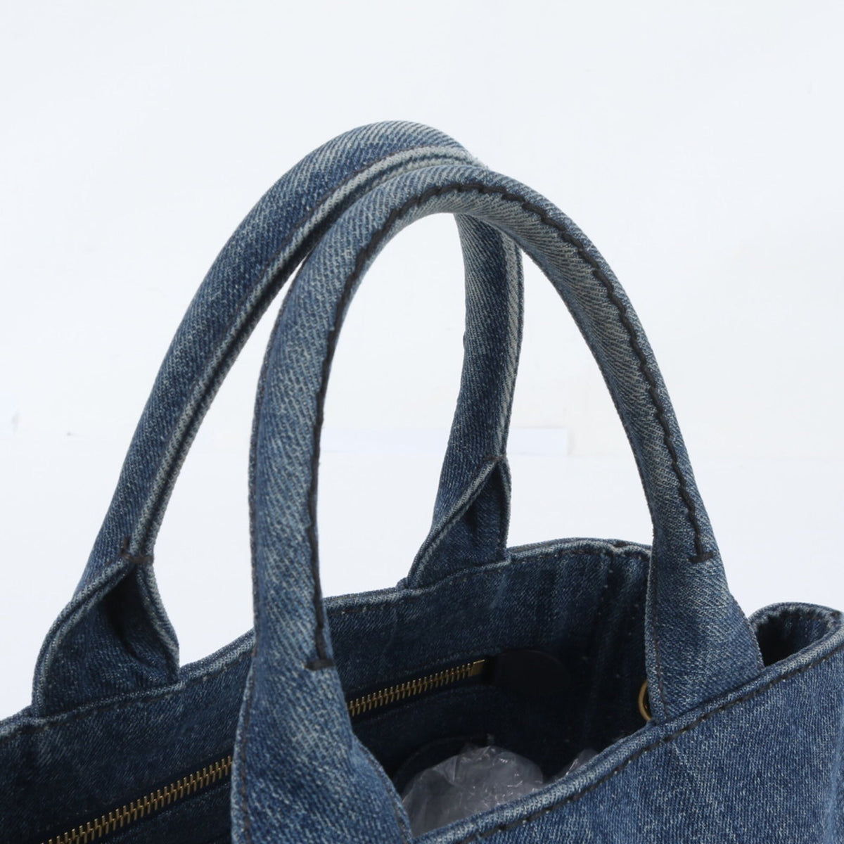 Prada Canapa Navy Handbag Shoulder Bag Tote Bag (Pre-Owned)