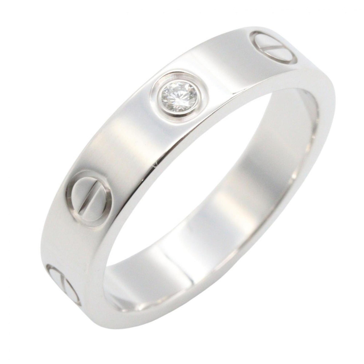 Cartier Silver Clear Band Ring (Pre-Owned)