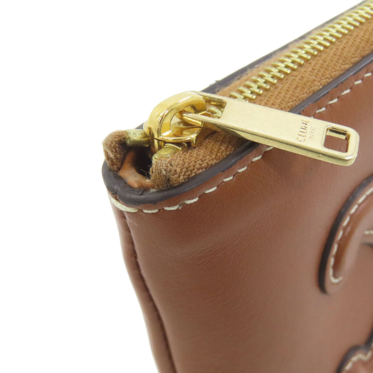 Celine Brown Leather Coin Purse/Coin Case (Pre-Owned)