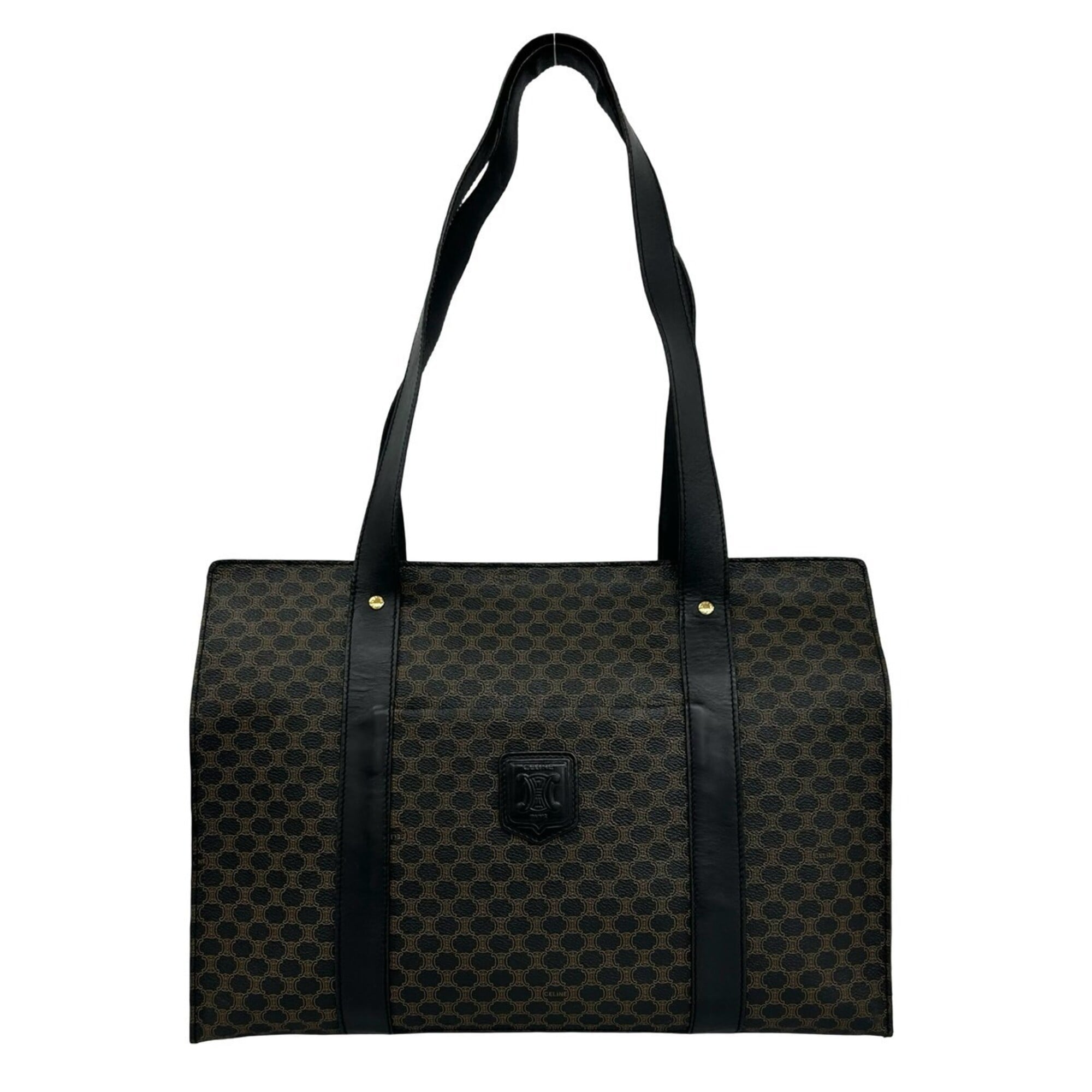 Celine Black Brown Leather Pvc Shoulder Bag Tote Bag (Pre-Owned)