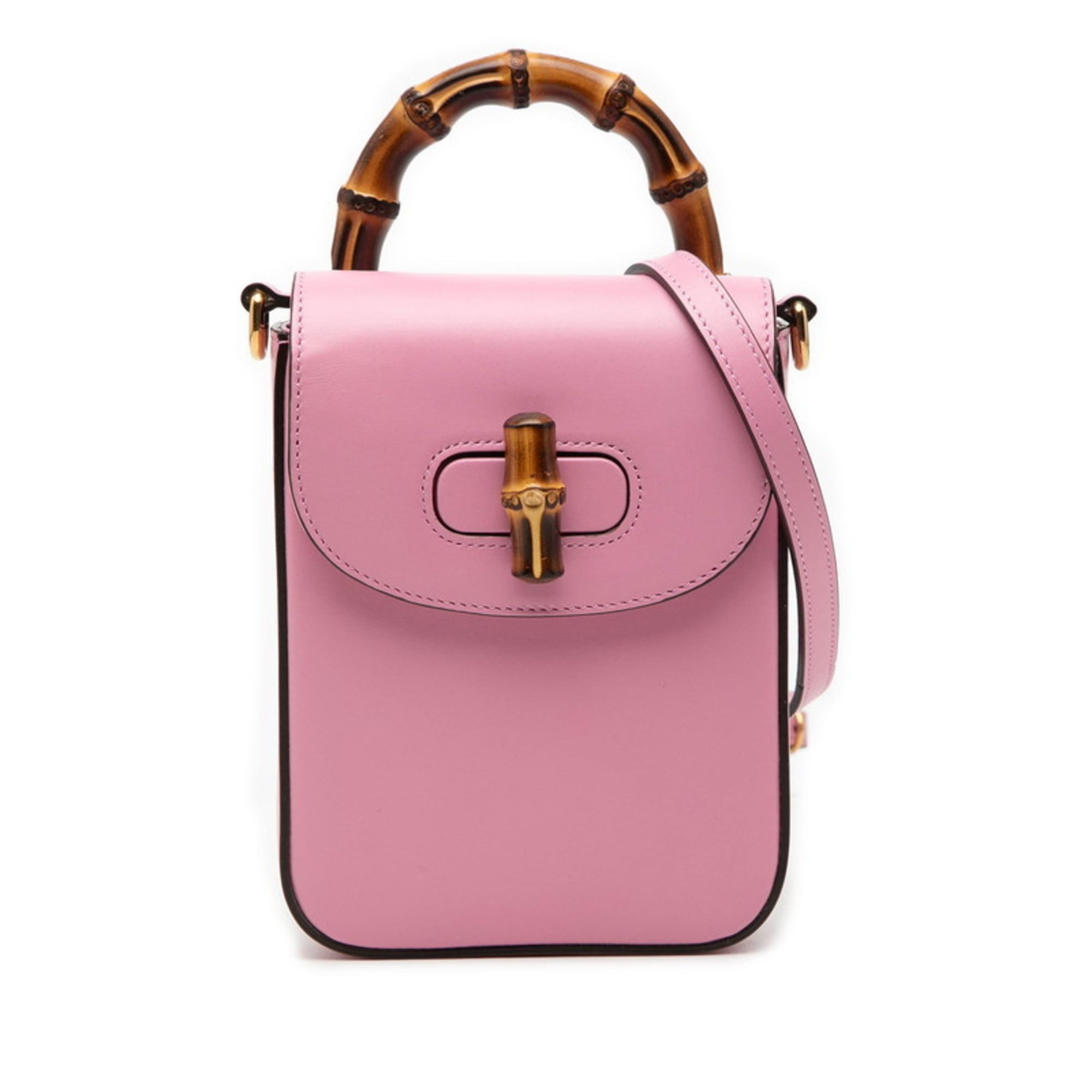 Gucci Pink Leather Handbag Shoulder Bag (Pre-Owned)