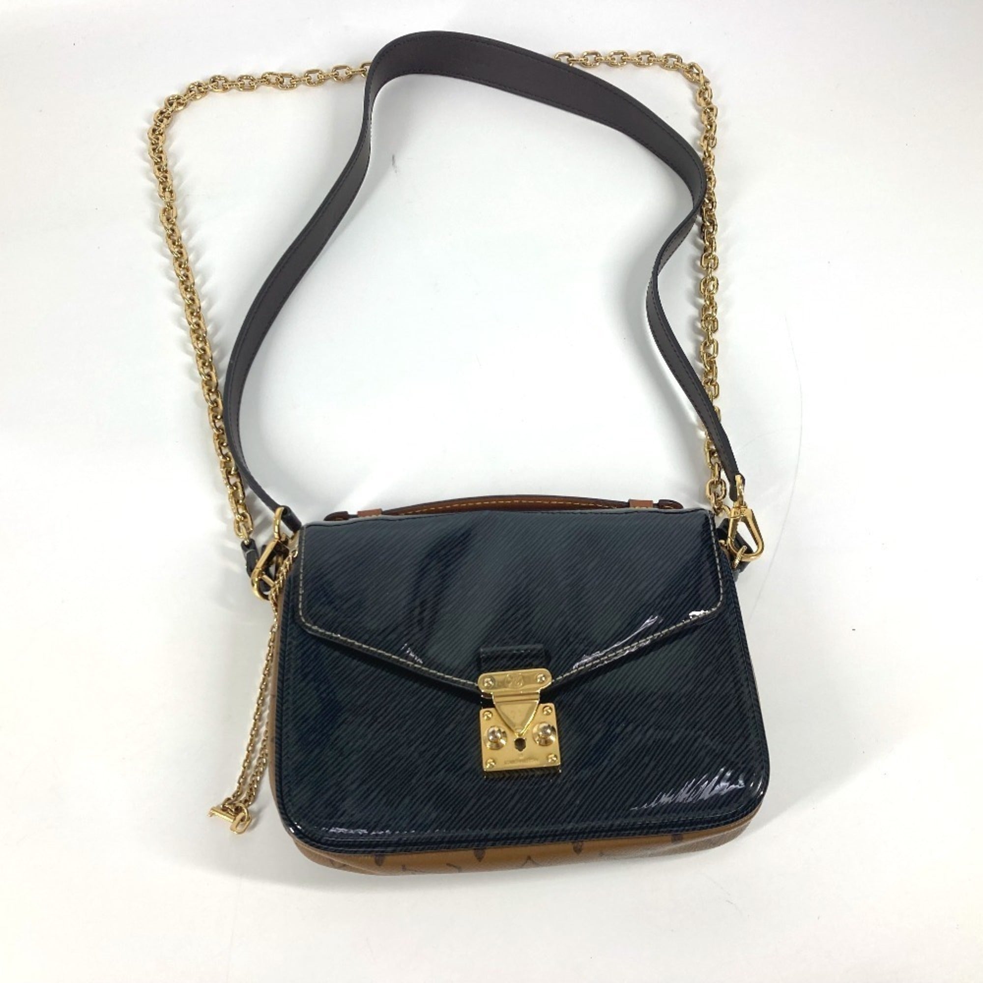 Louis Vuitton Monogram Reverse Black Brown Monogram Reverse Handbag Pochette Shoulder Bag (Pre-Owned)