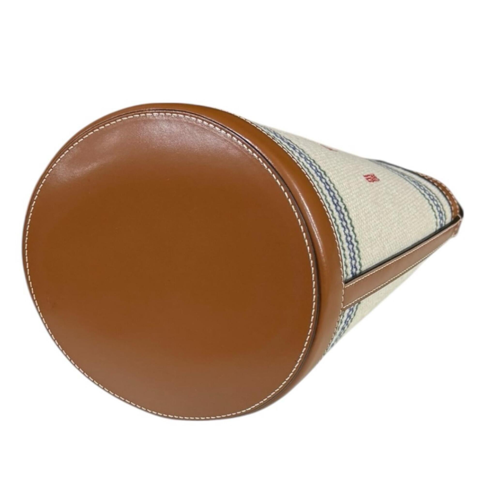 Marni Brown Canvas Leather Shoulder Bag (Pre-Owned)