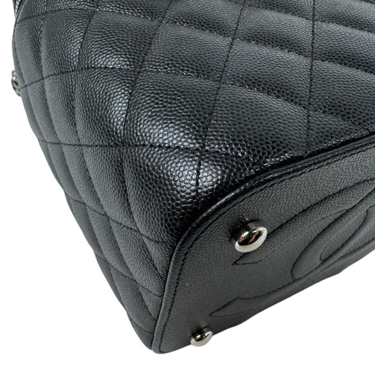 Chanel Black Grained Calfskin Shoulder Bag Vanity Bag (Pre-Owned)
