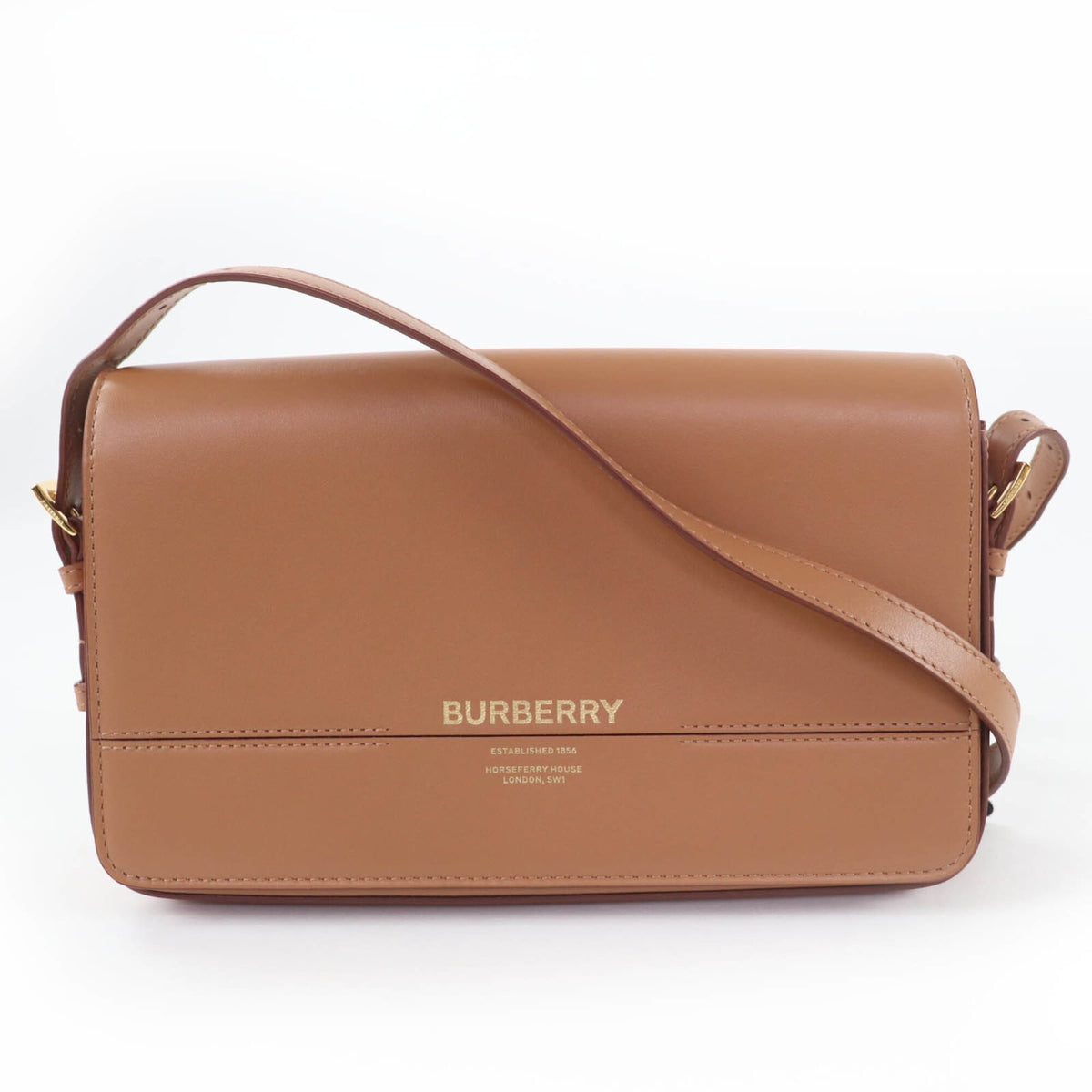 Burberry Brown Leather Shoulder Bag (Pre-Owned)
