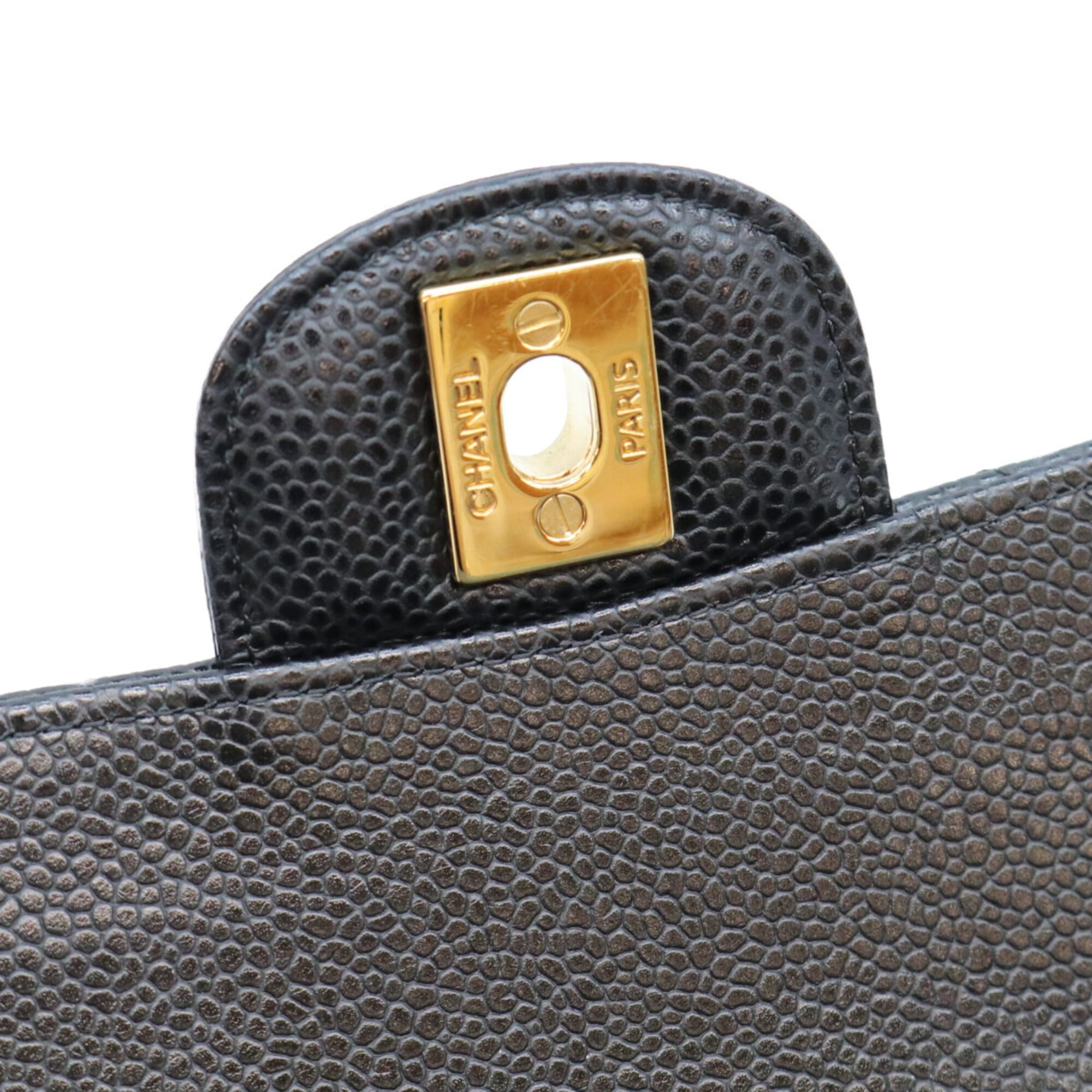 Chanel Black Grained Calfskin Shoulder Bag (Pre-Owned)