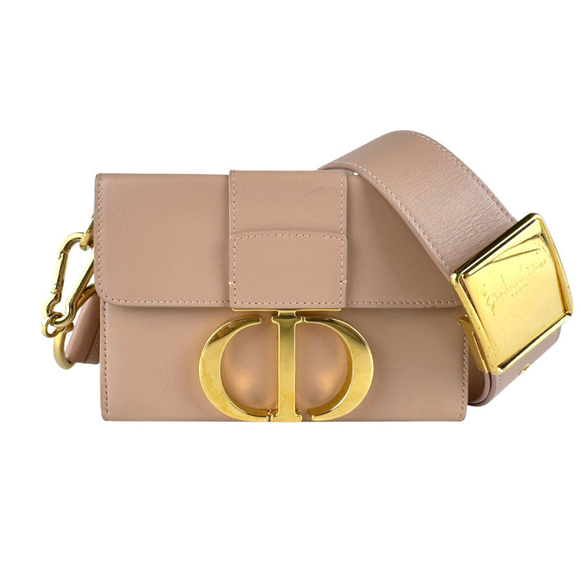 Christian Dior Pink Beige Leather Shoulder Bag (Pre-Owned)