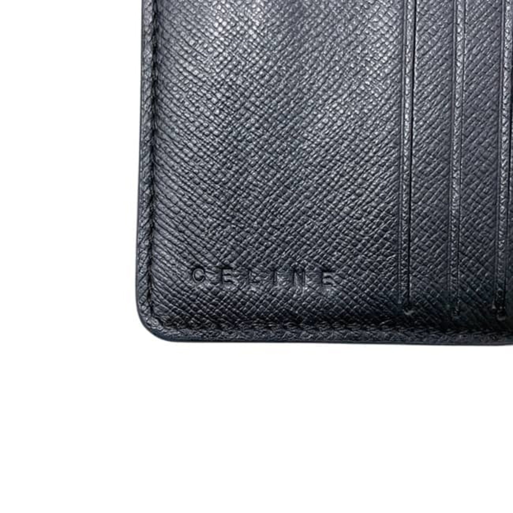 Celine Black Gray Pvc Leather Wallet (Bi-Fold) (Pre-Owned)