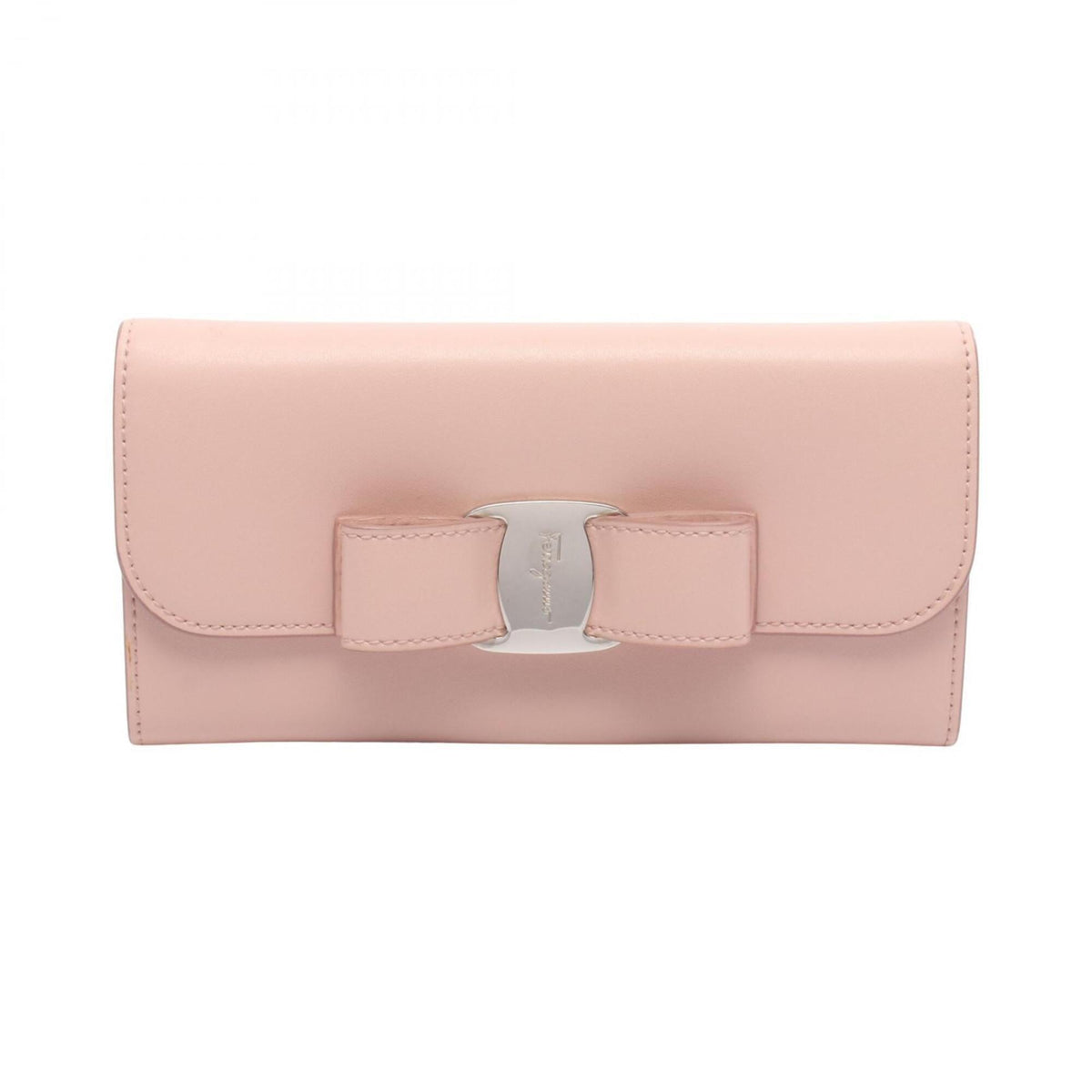 Salvatore Ferragamo Pink Leather Long Wallet (Bi-Fold) (Pre-Owned)