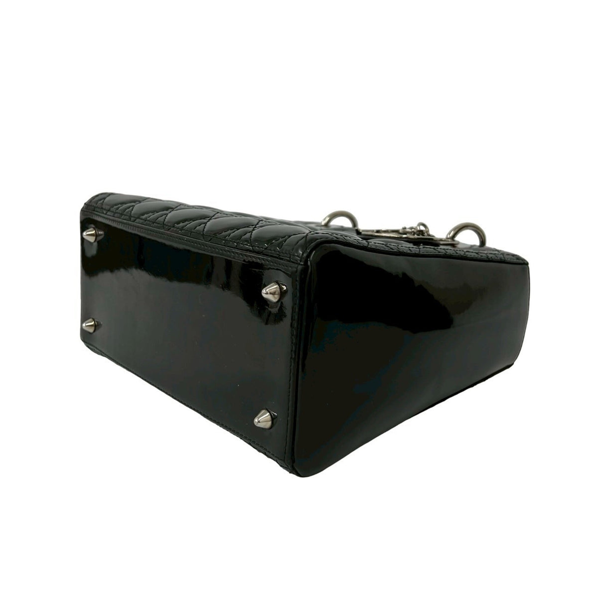 Christian Dior Black Patent Leather Handbag Shoulder Bag (Pre-Owned)