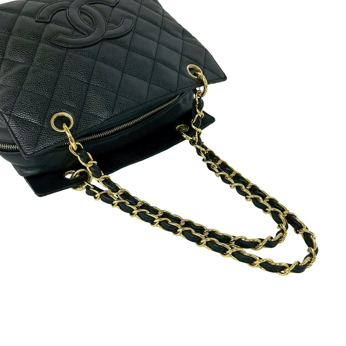 Chanel Black Grained Calfskin Shoulder Bag Tote Bag (Pre-Owned)