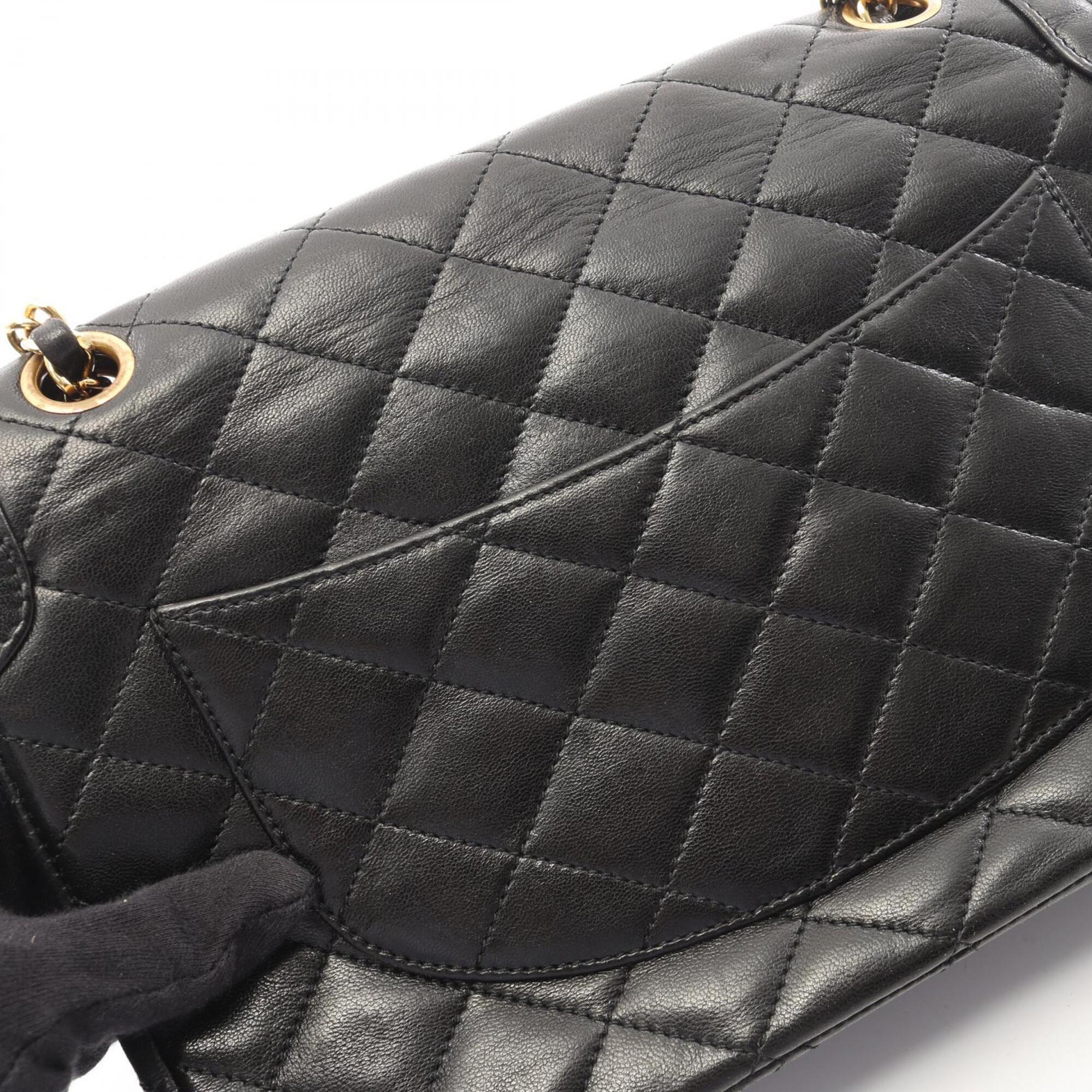 Chanel Black Leather Handbag Shoulder Bag (Pre-Owned)