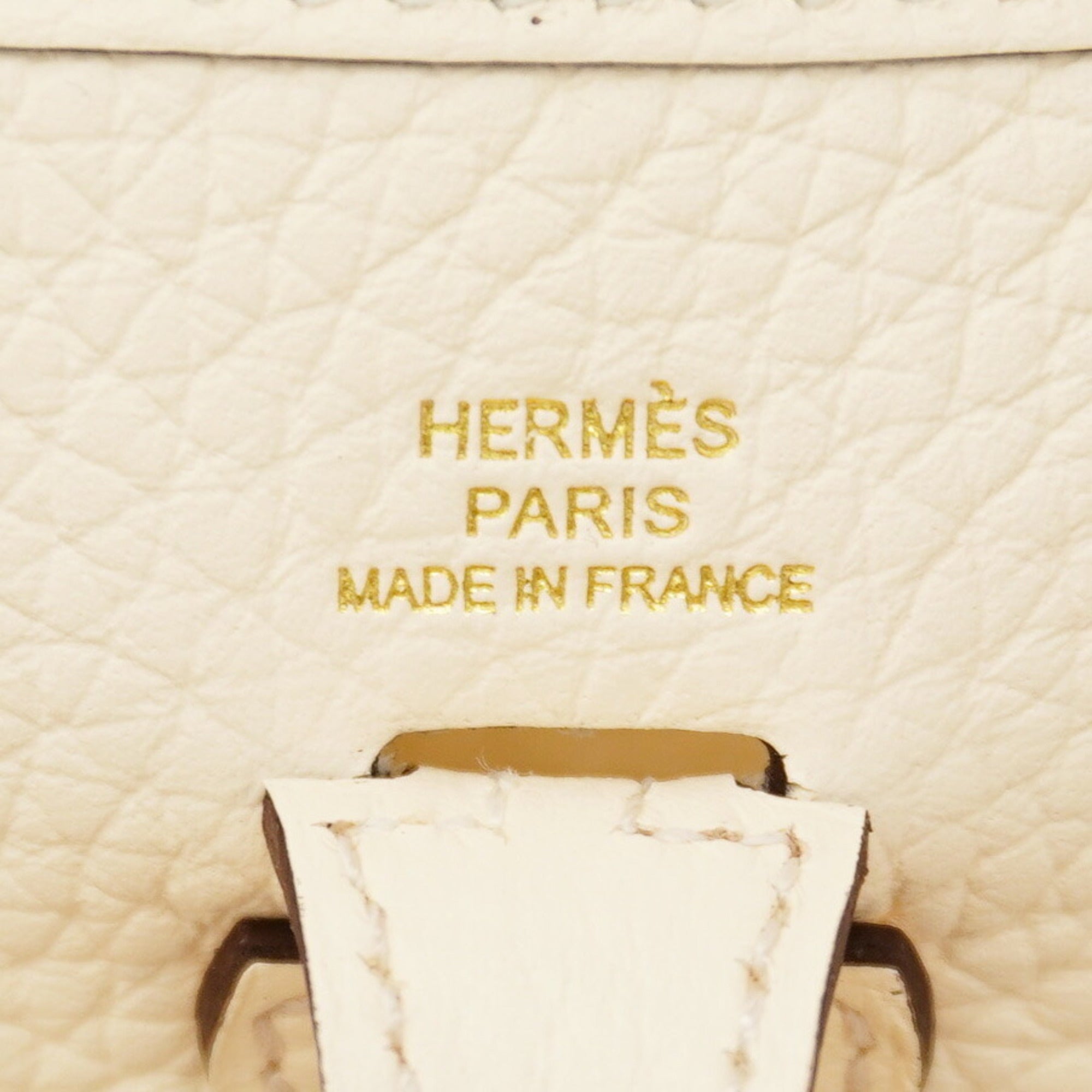 Hermes White Taurillon Clemence Leather Shoulder Bag (Pre-Owned)
