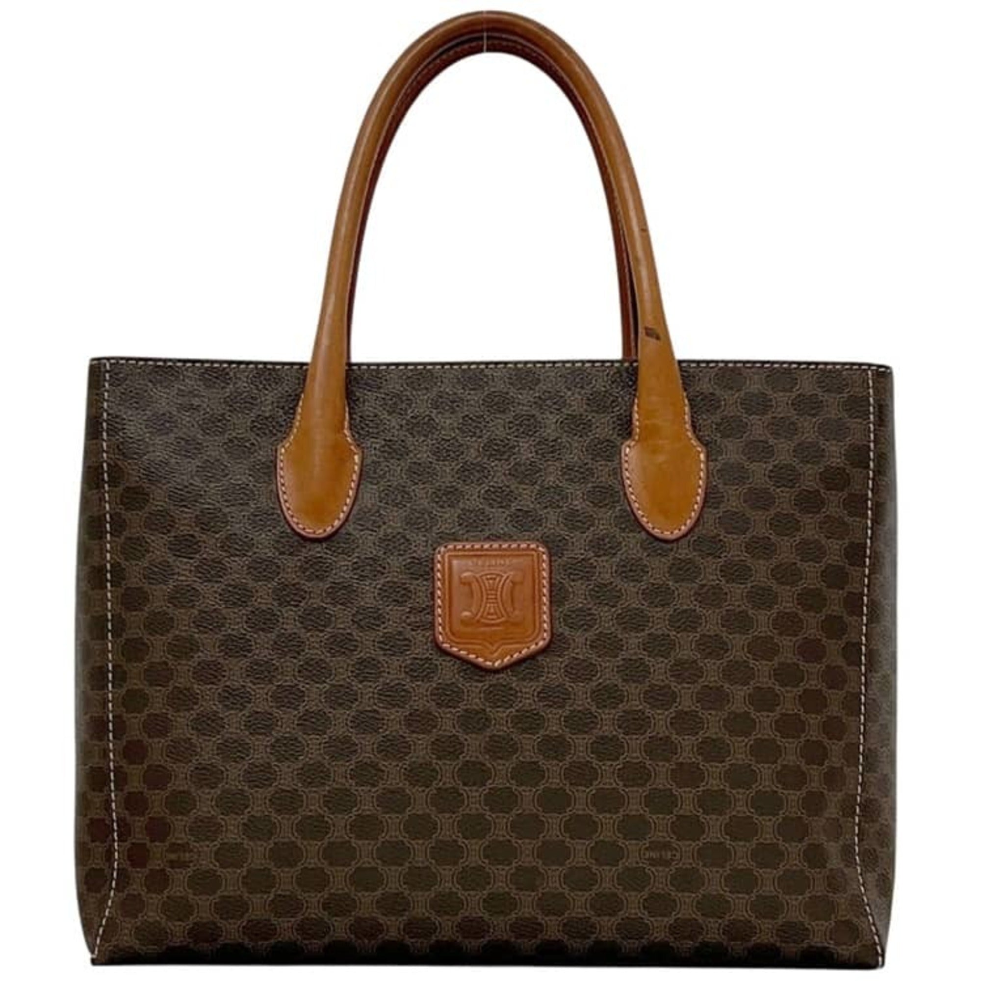 Celine Brown Pvc Leather Handbag Tote Bag (Pre-Owned)
