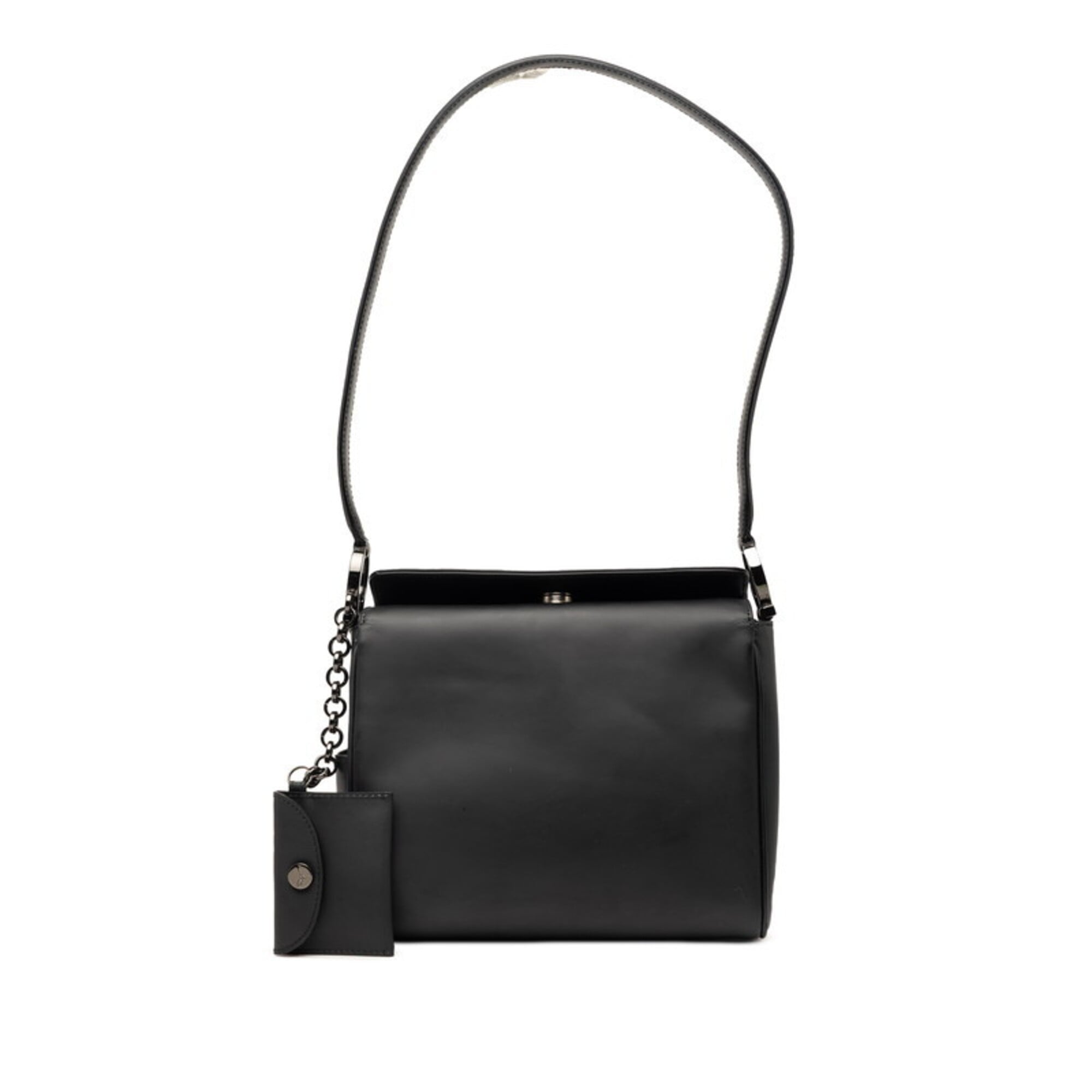 Salvatore Ferragamo Black Patent Leather Pouch Shoulder Bag (Pre-Owned)