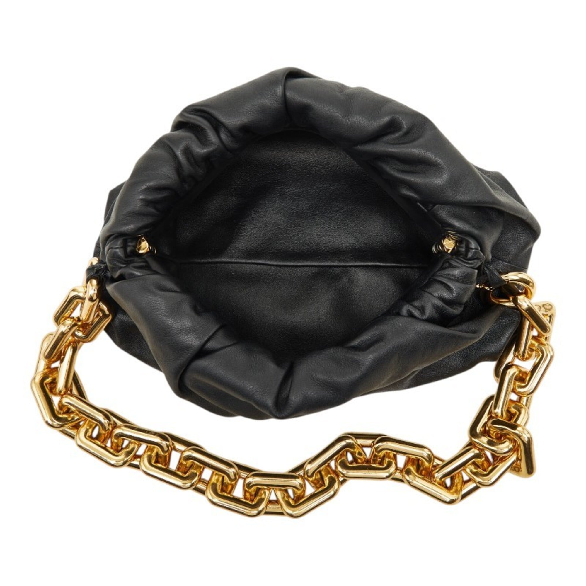 Bottega Veneta Black Leather Clutch Bag Handbag (Pre-Owned)