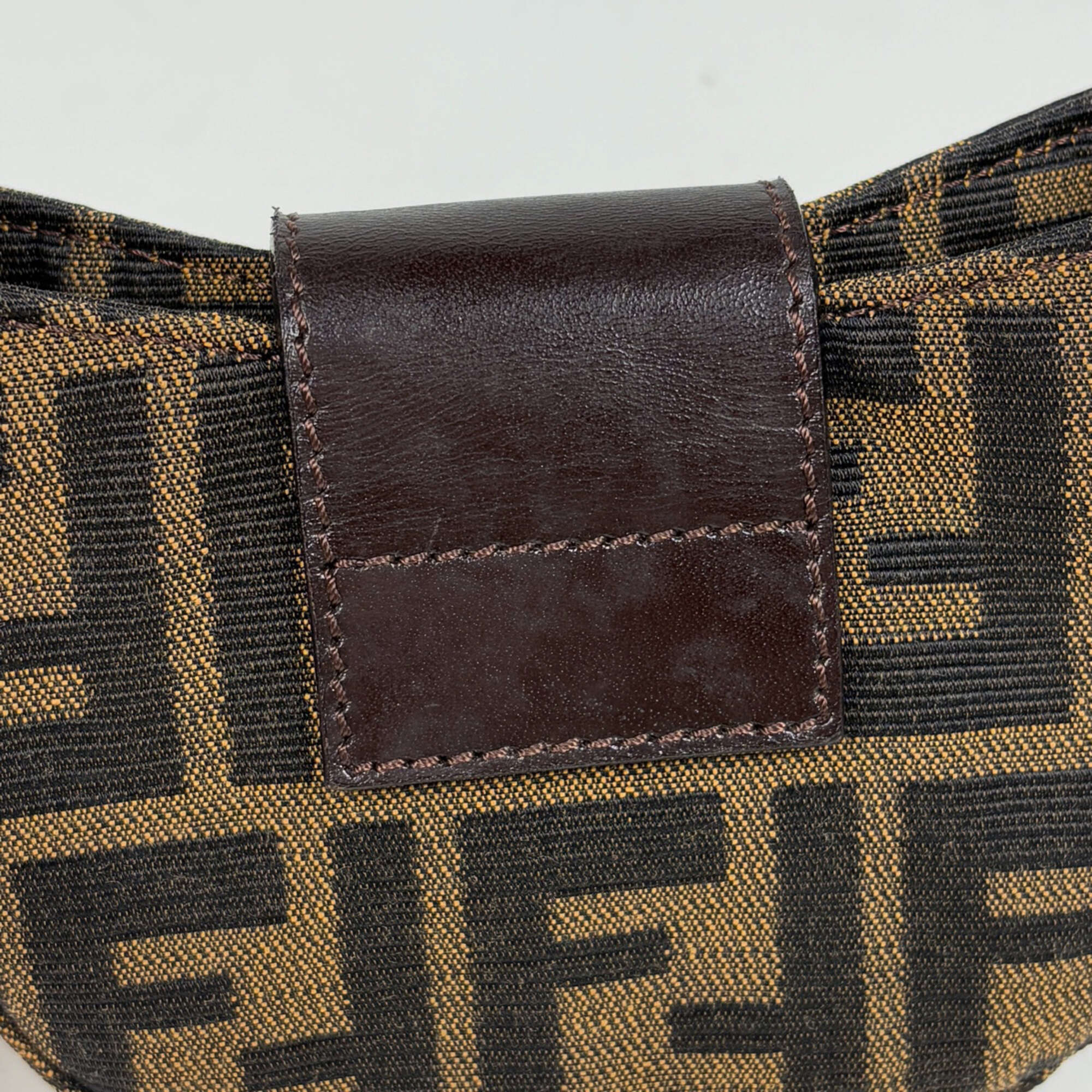 Fendi Brown Canvas Leather Pouch (Pre-Owned)