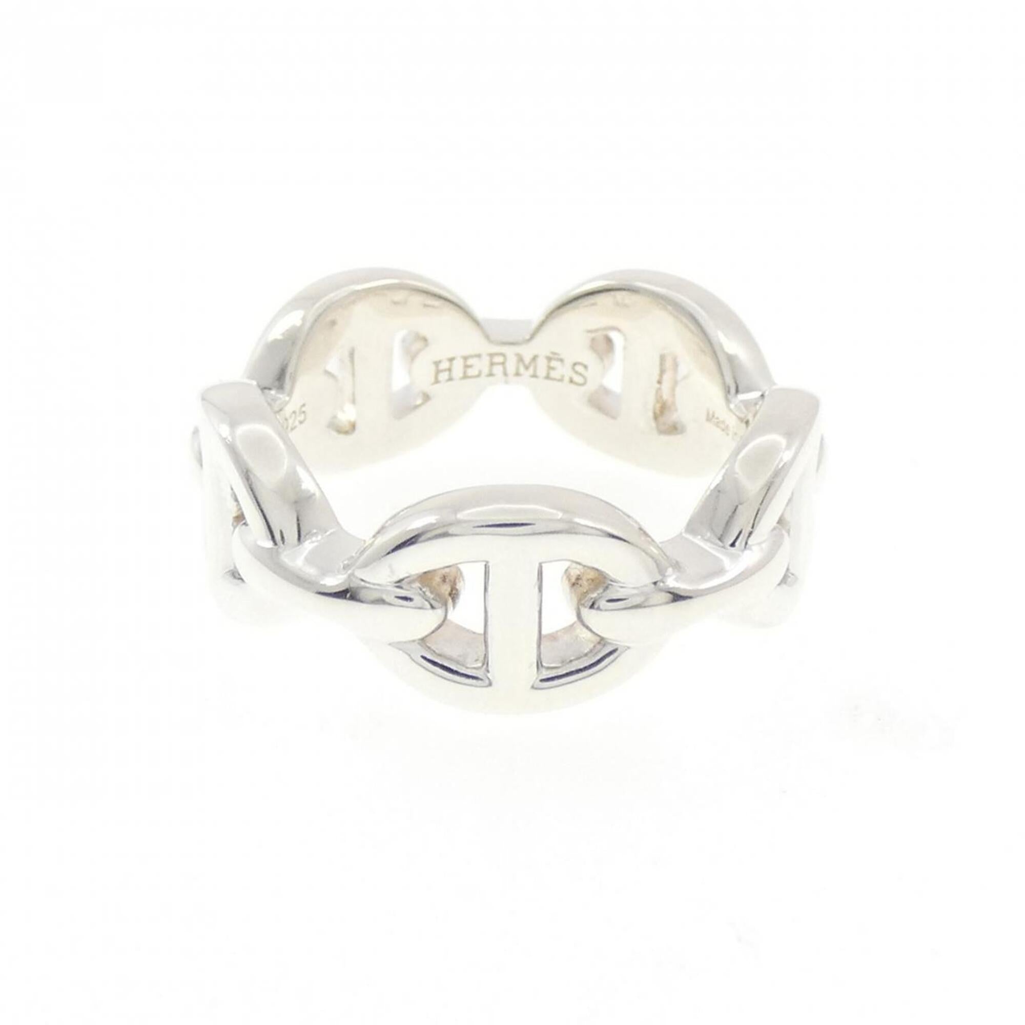 Hermes Silver 925 Band Ring (Pre-Owned)