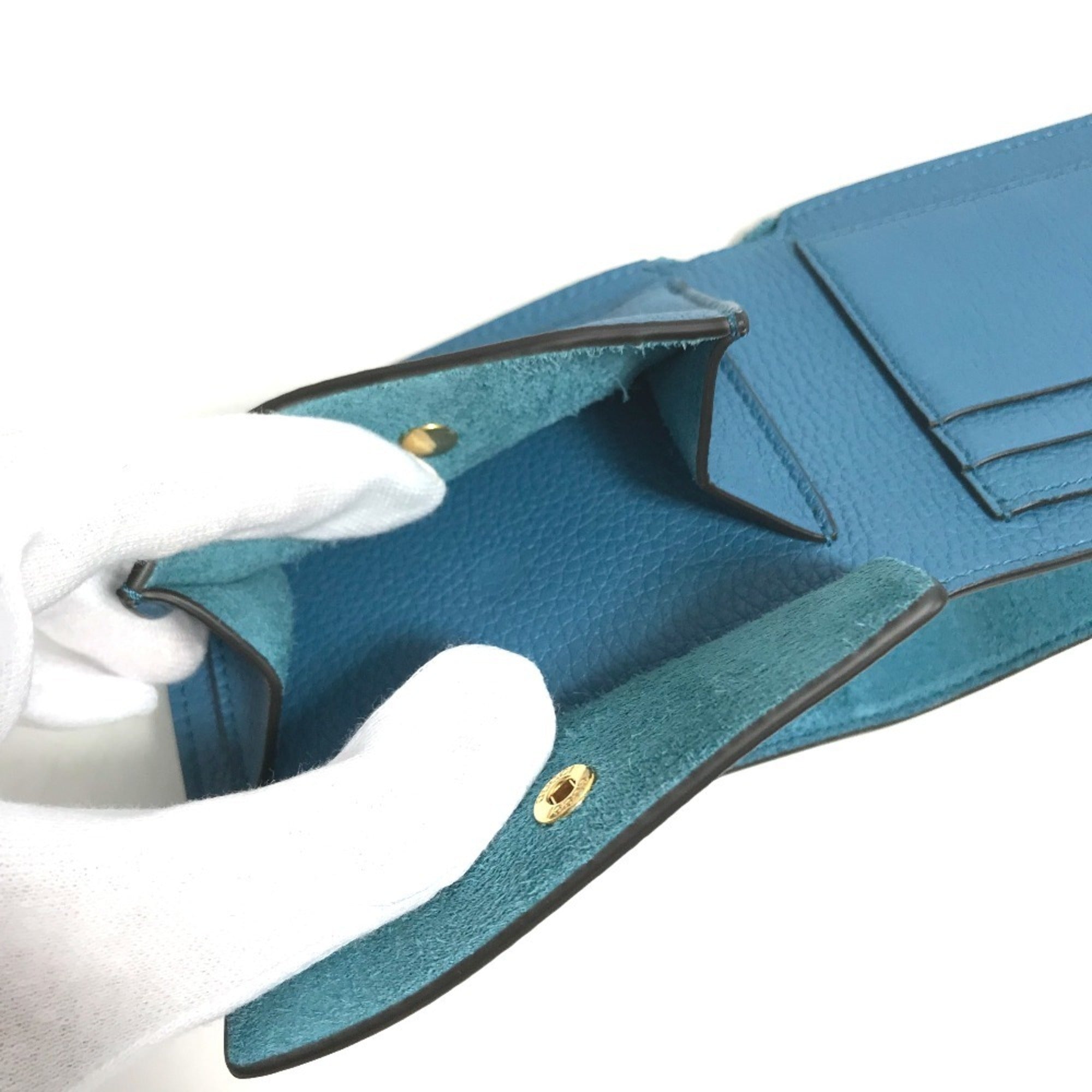 Gucci Blue Leather Wallet (Bi-Fold) (Pre-Owned)