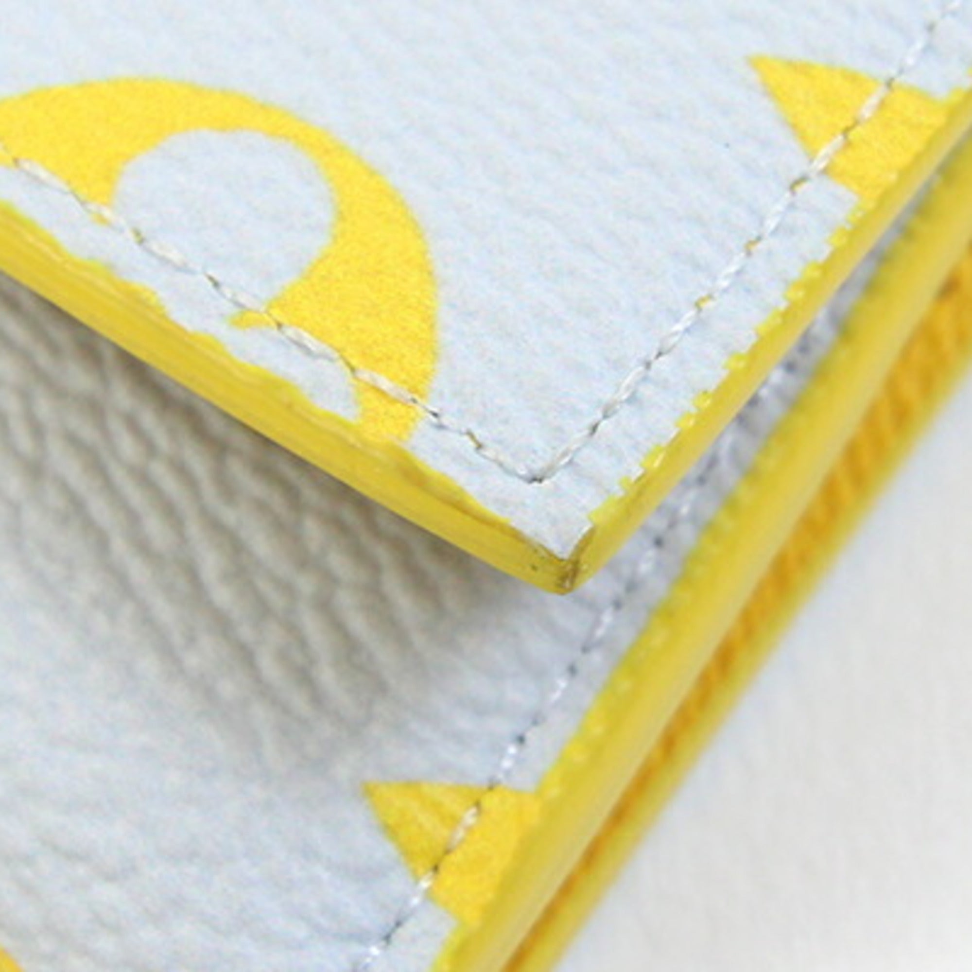 Louis Vuitton Light Gray Yellow Monogram Canvas Wallet (Tri-Fold) (Pre-Owned)