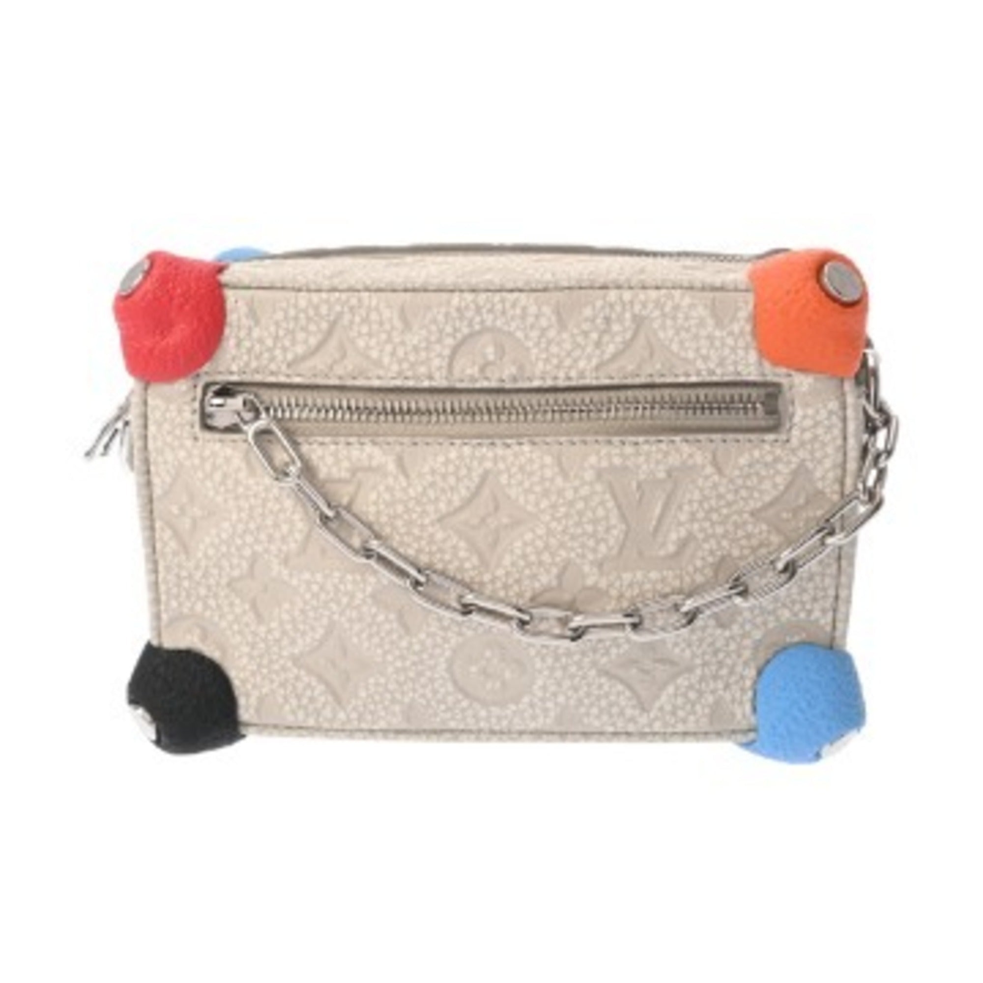 Louis Vuitton Gray Leather Shoulder Bag (Pre-Owned)