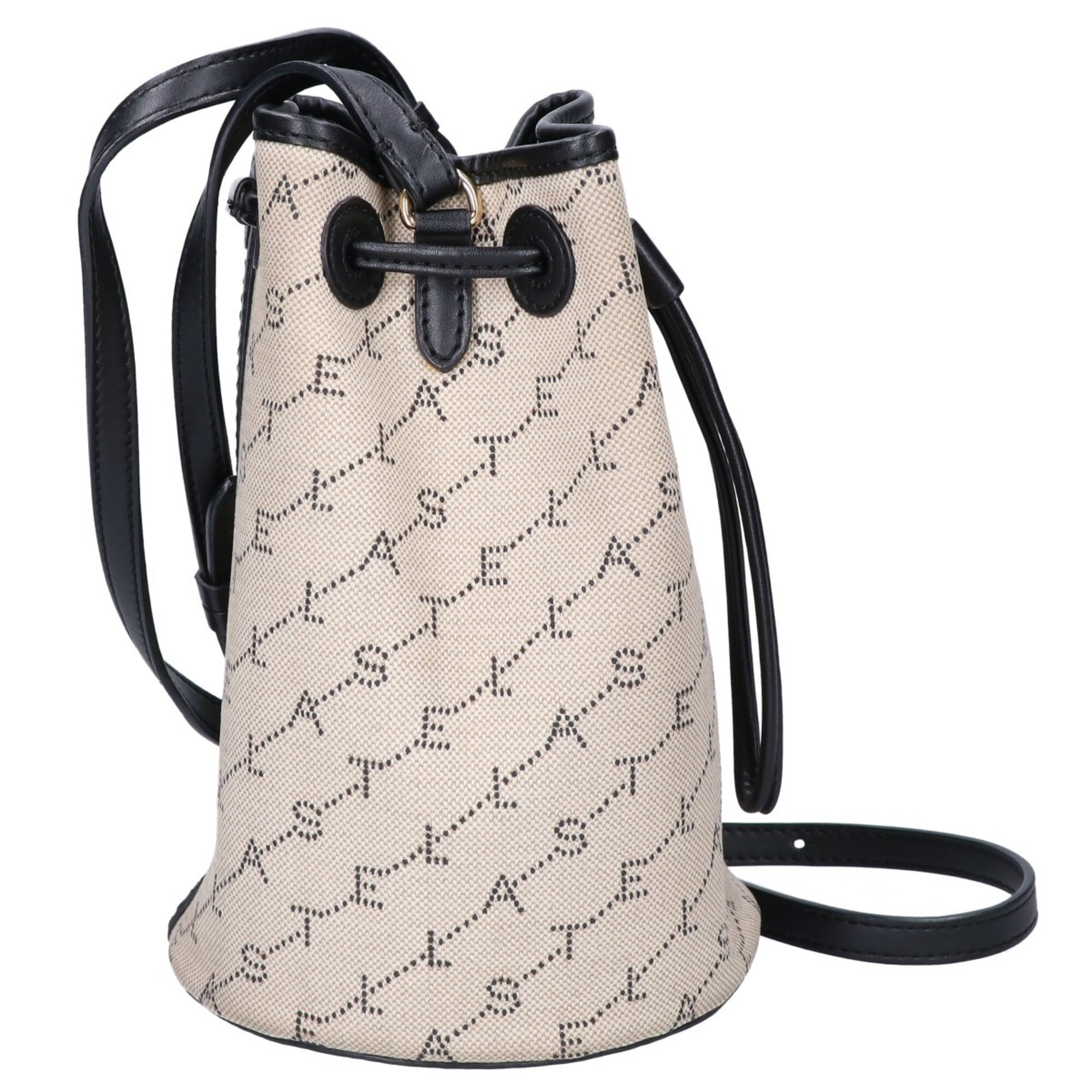 Stella Mccartney Beige Black Canvas Shoulder Bag (Pre-Owned)