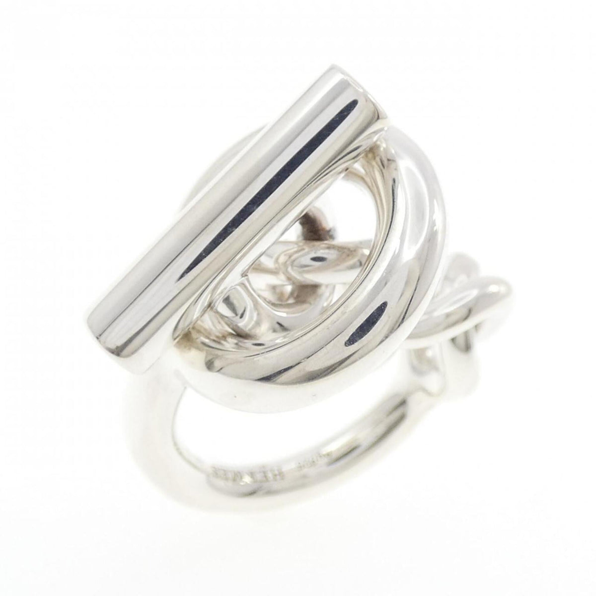 Hermes Silver 925 Band Ring (Pre-Owned)