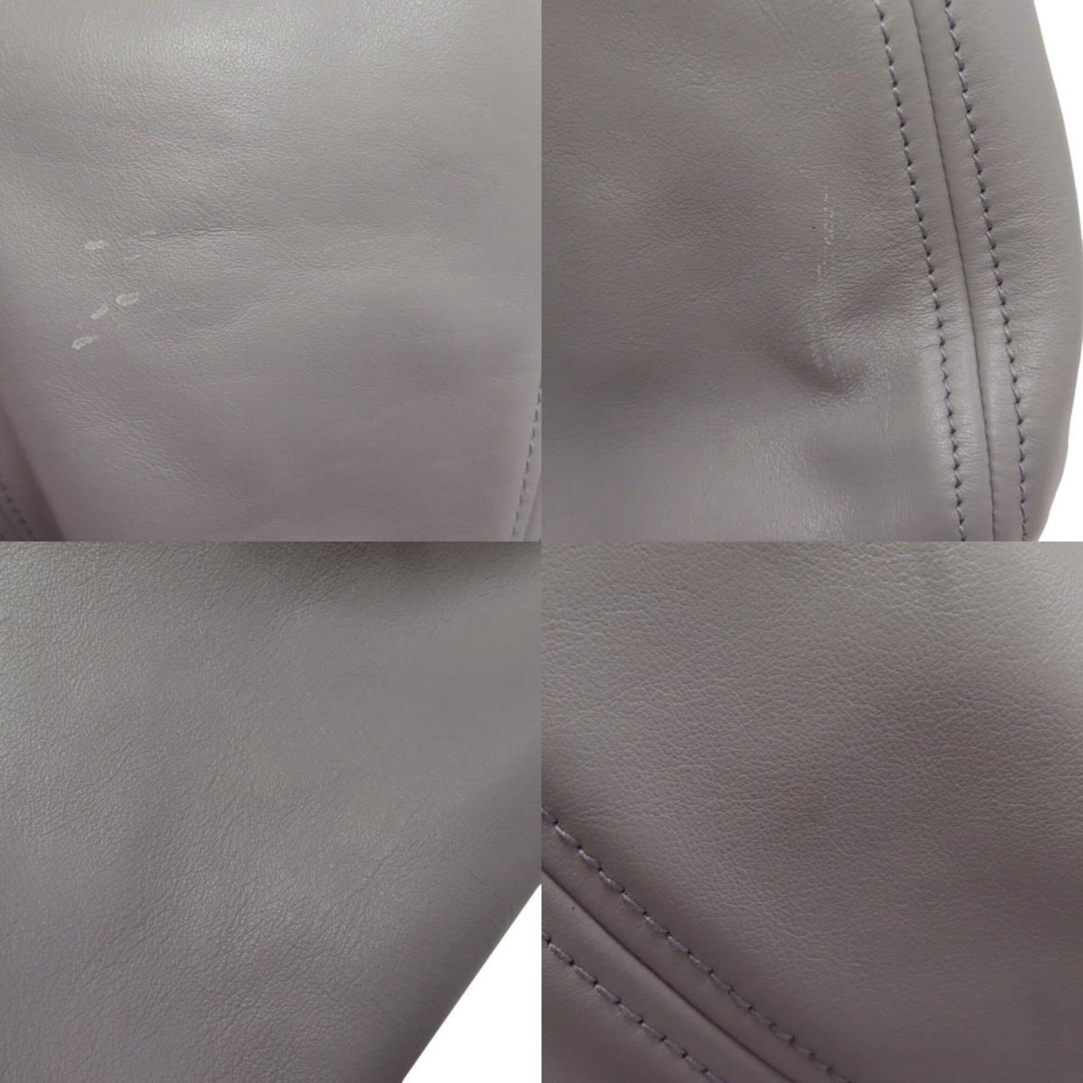 Miu Miu Gray Leather Tote Bag (Pre-Owned)