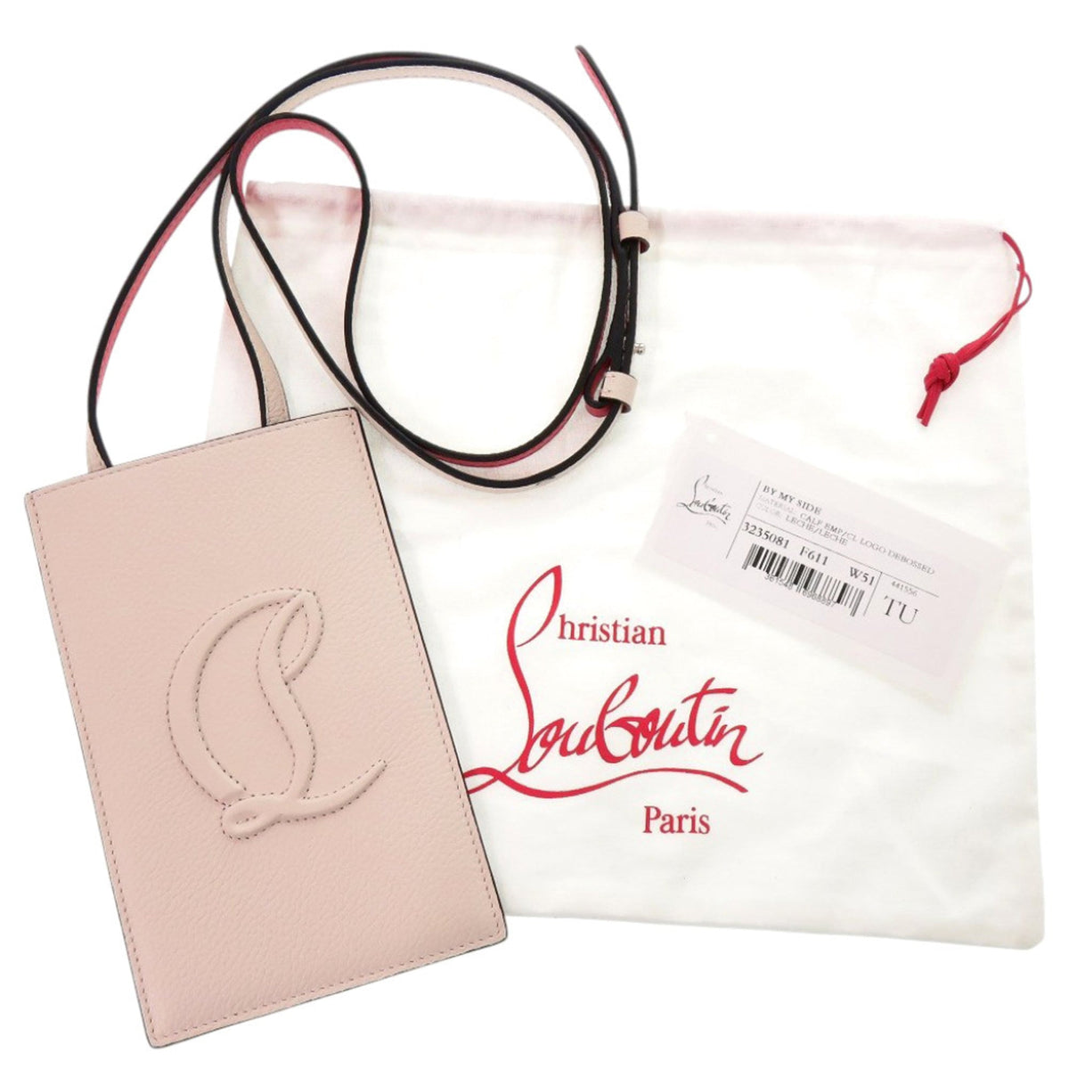 Christian Louboutin Pink Red Color Leather Shoulder Bag (Pre-Owned)