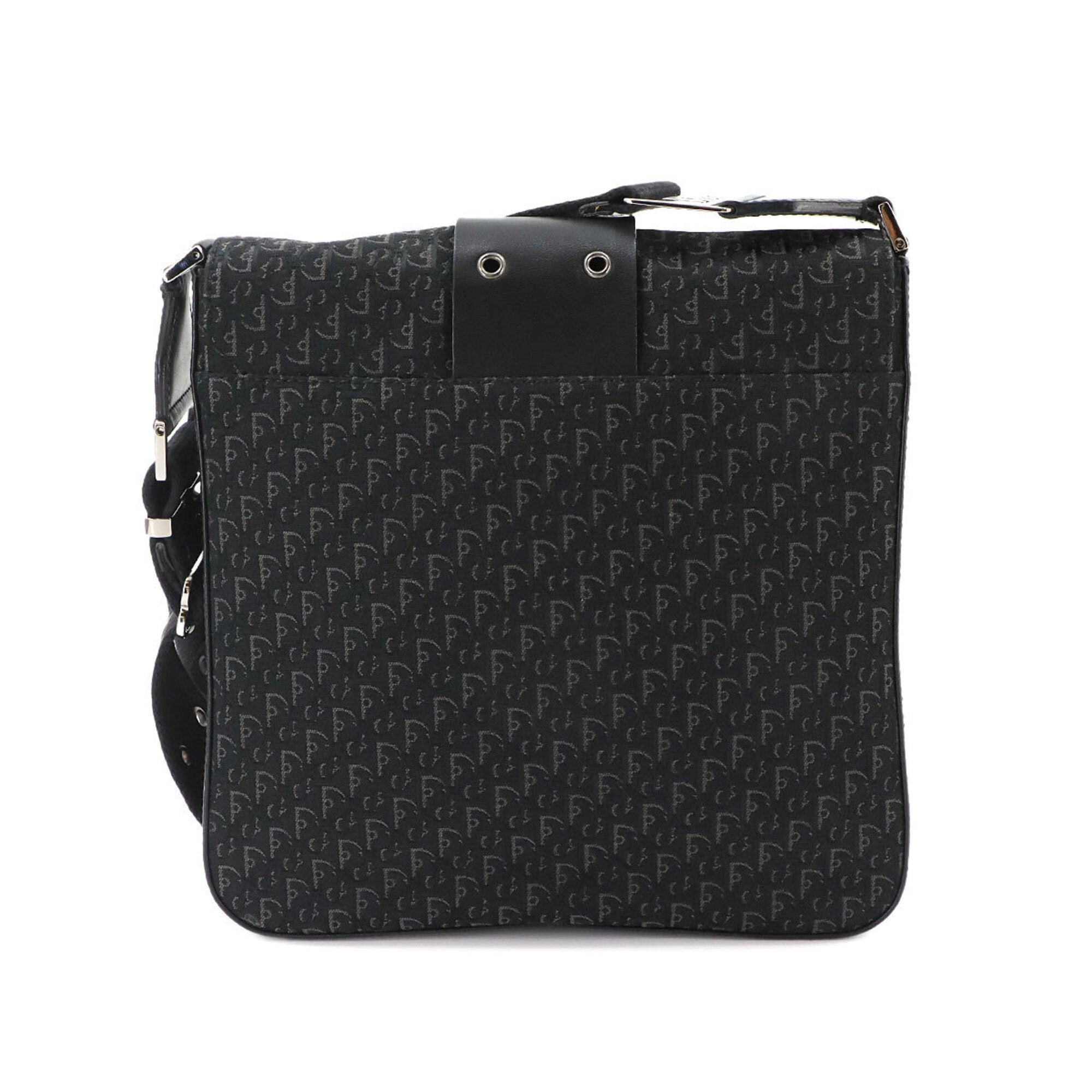 Christian Dior Trotter Black Canvas Leather Shoulder Bag (Pre-Owned)