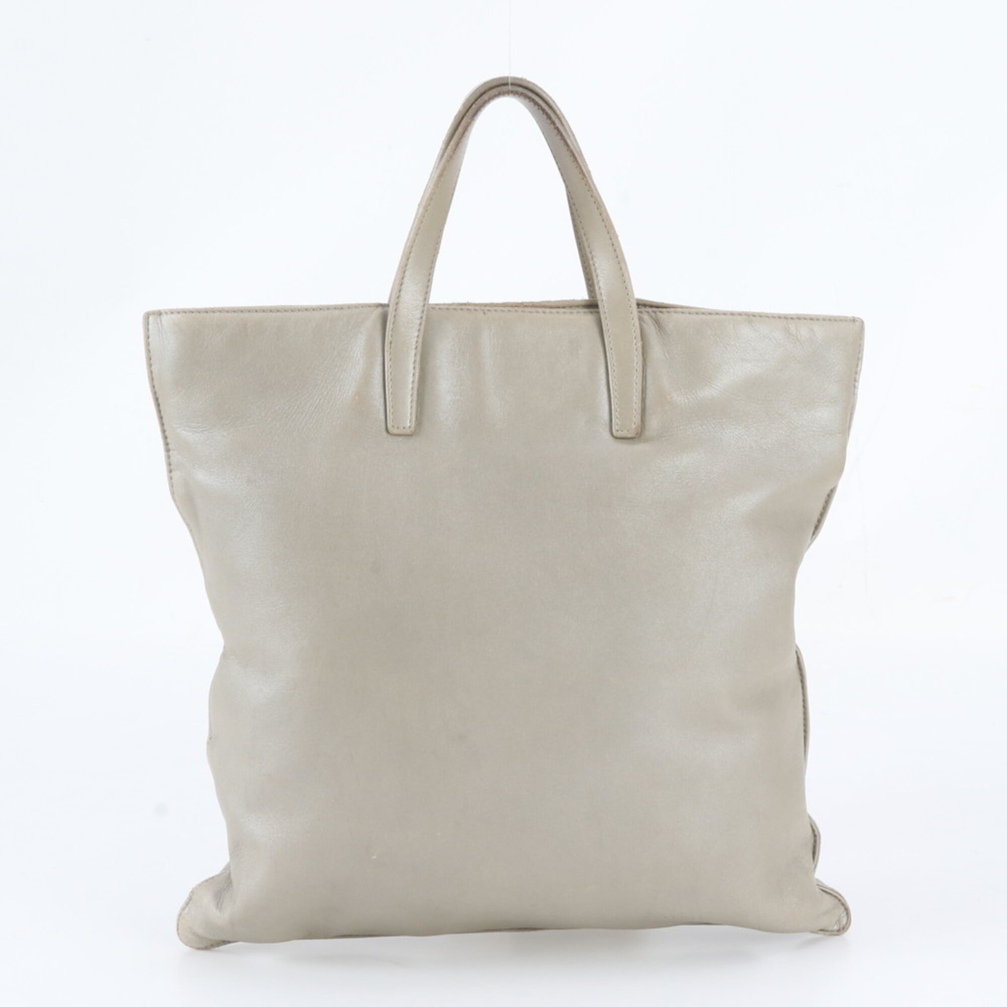Loewe Gray Leather Handbag Shoulder Bag Tote Bag (Pre-Owned)
