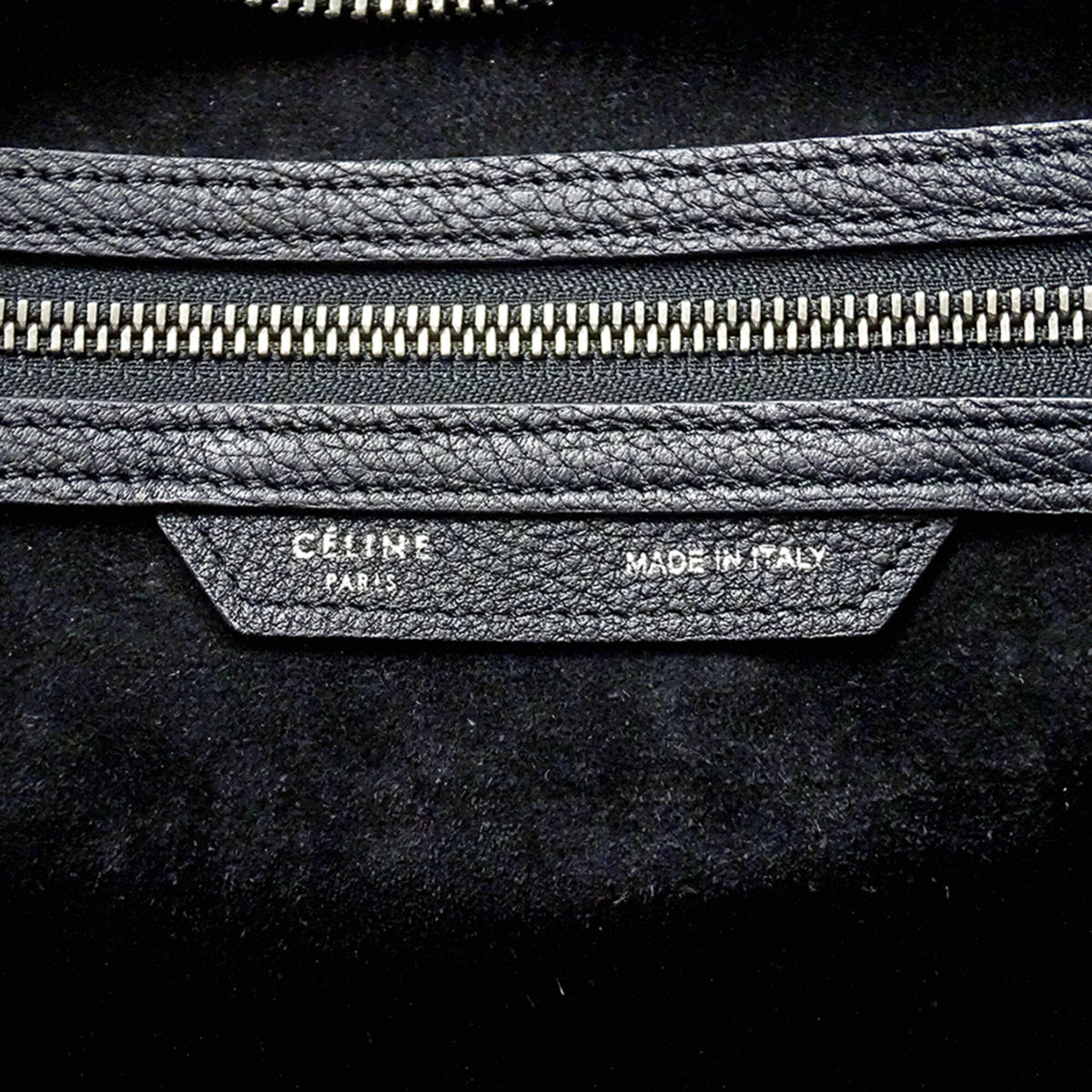 Celine Black Dark Navy Leather Handbag Tote Bag (Pre-Owned)