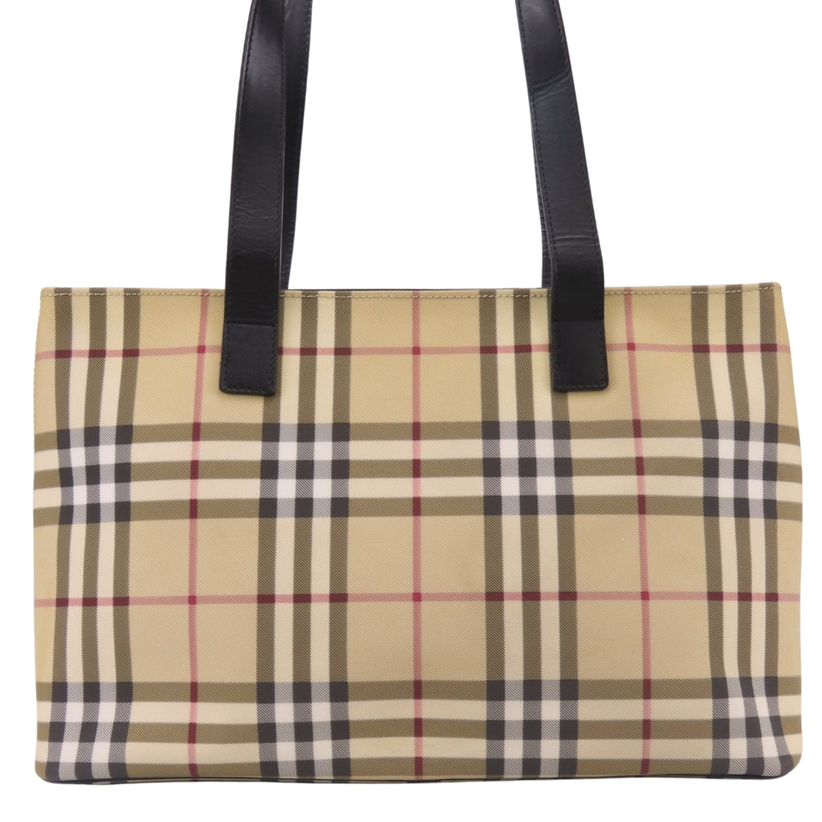 Burberry Beige Black Pvc Leather Tote Bag (Pre-Owned)