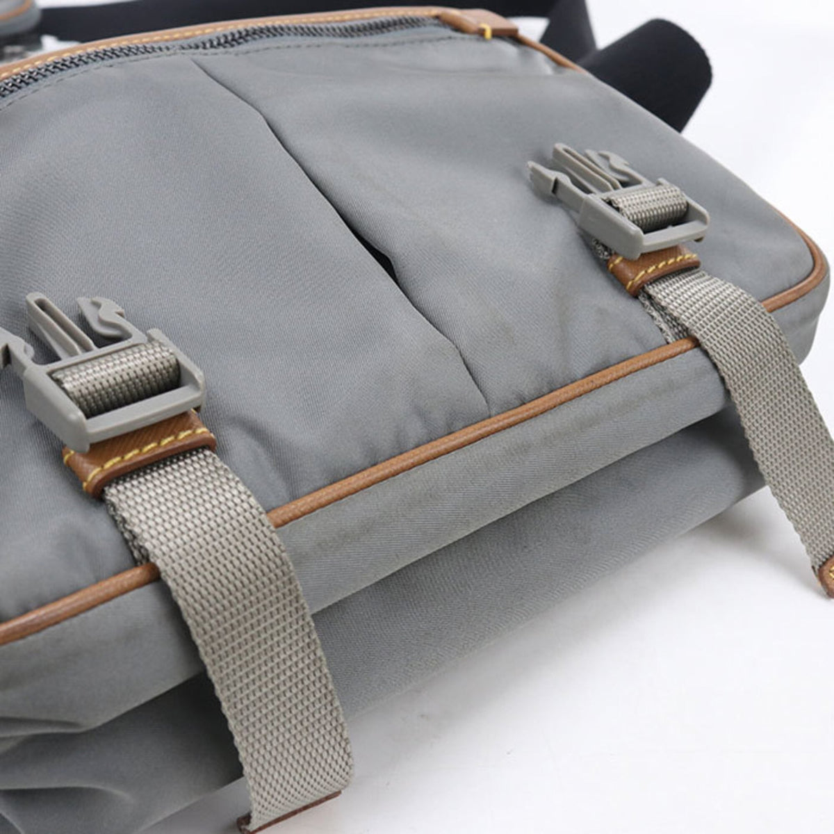 Prada Gray Nylon Shoulder Bag (Pre-Owned)