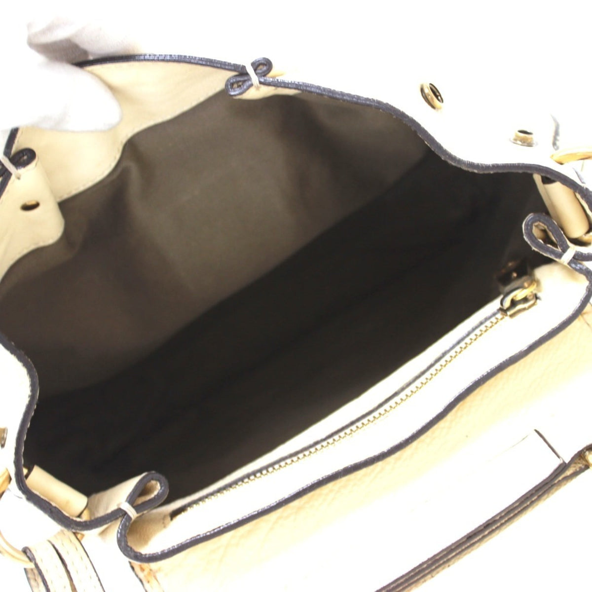 Chloé Elsie Beige Light Beige Leather Handbag Shoulder Bag (Pre-Owned)