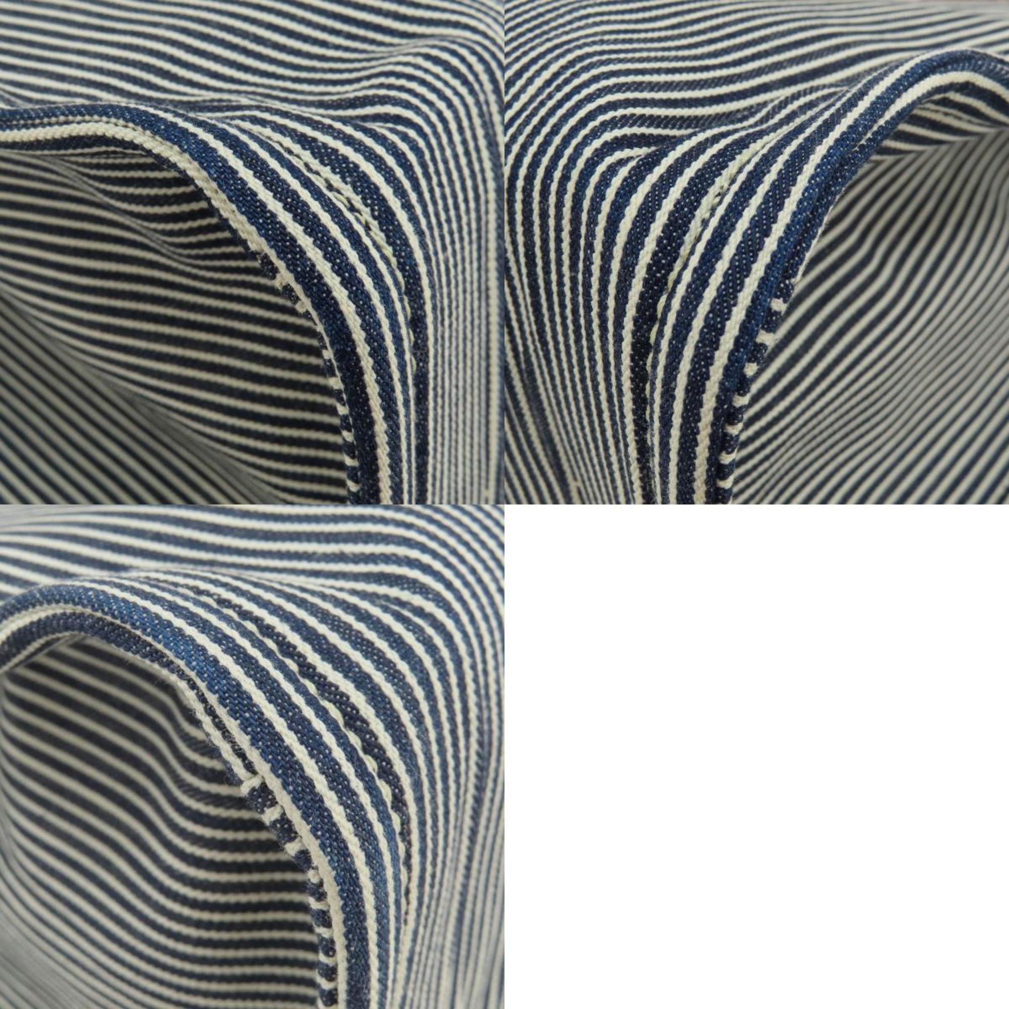 Celine Blue White Canvas Shoulder Bag (Pre-Owned)