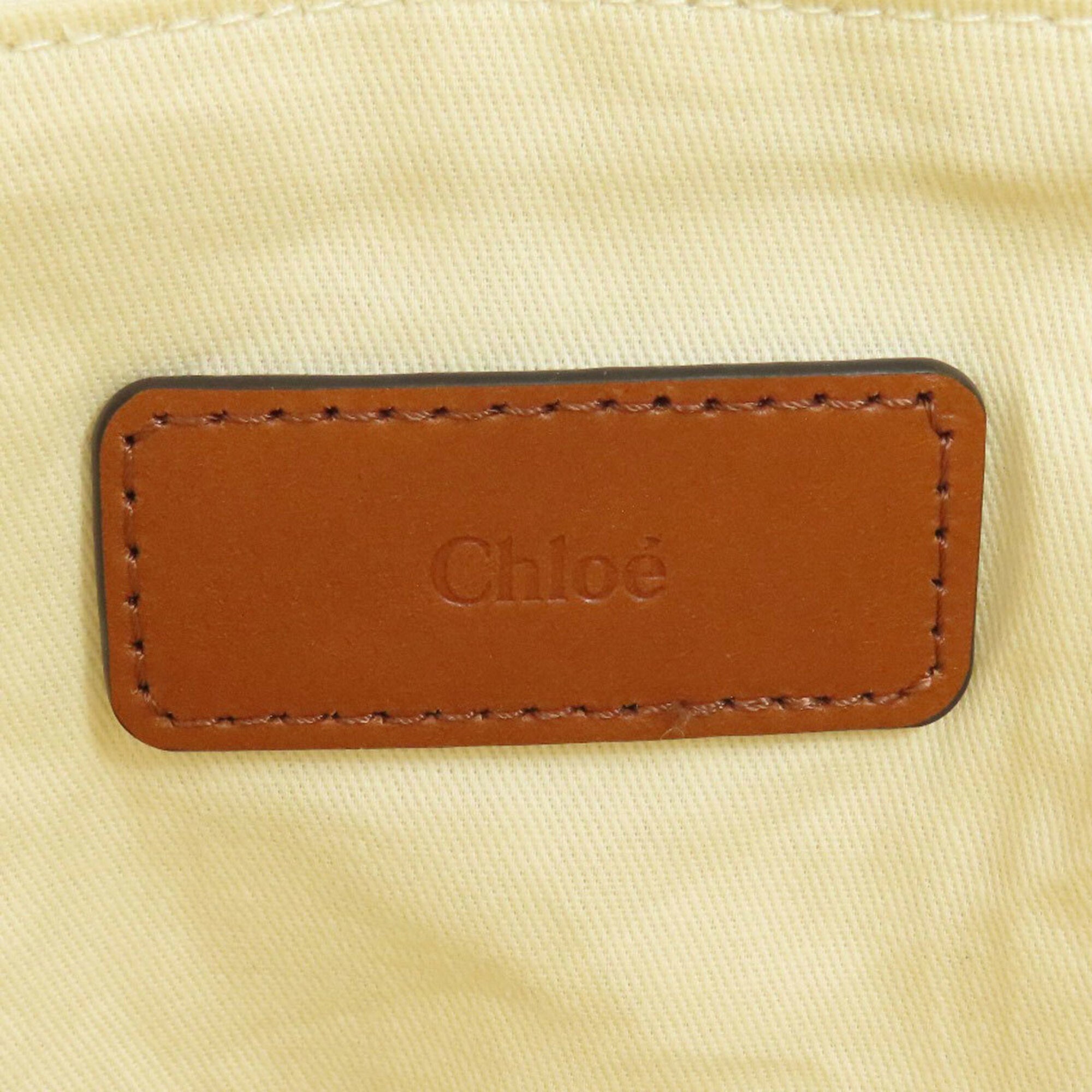 Chloé Beige Brown Canvas Tote Bag (Pre-Owned)