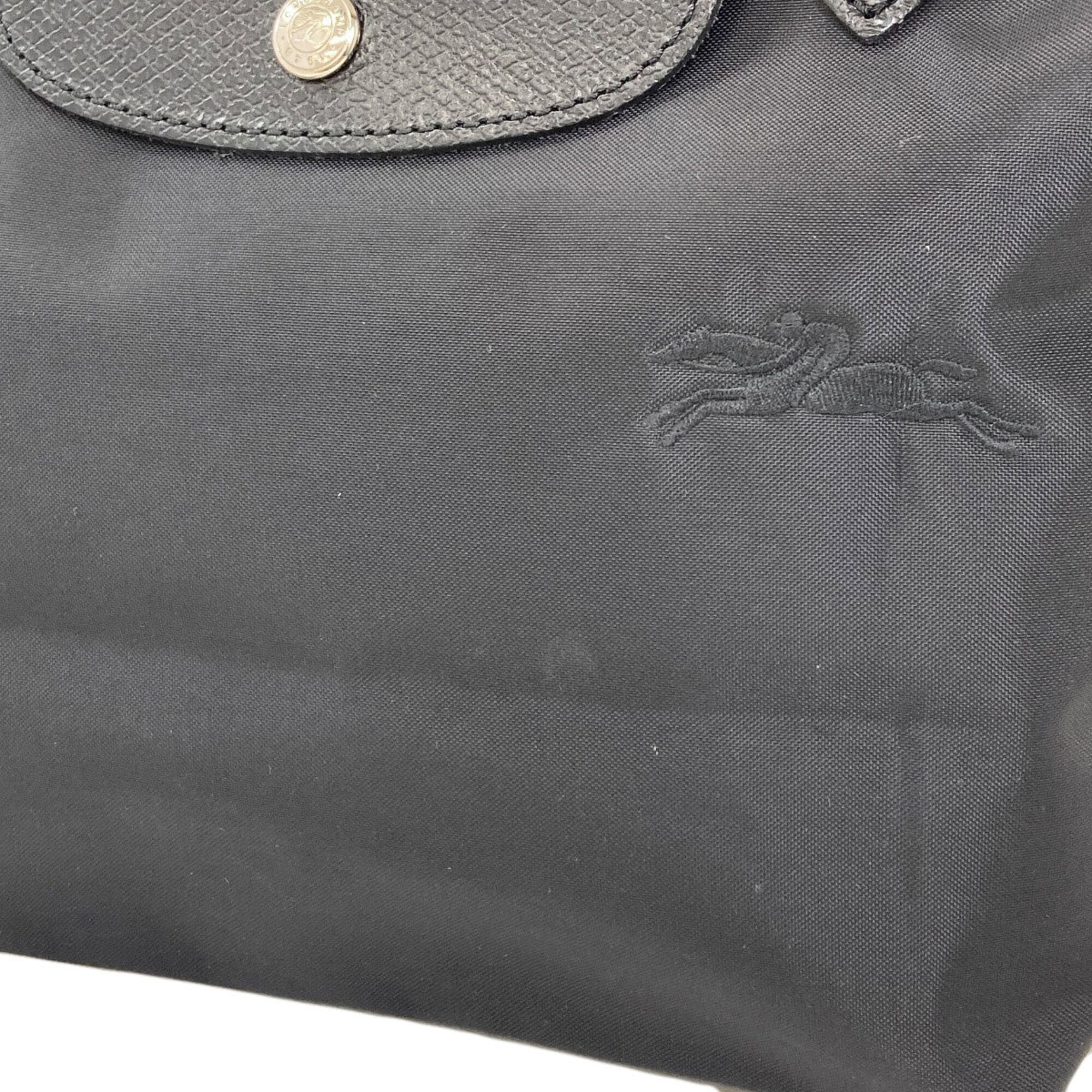Longchamp Le Pliage Black Nylon Handbag (Pre-Owned)