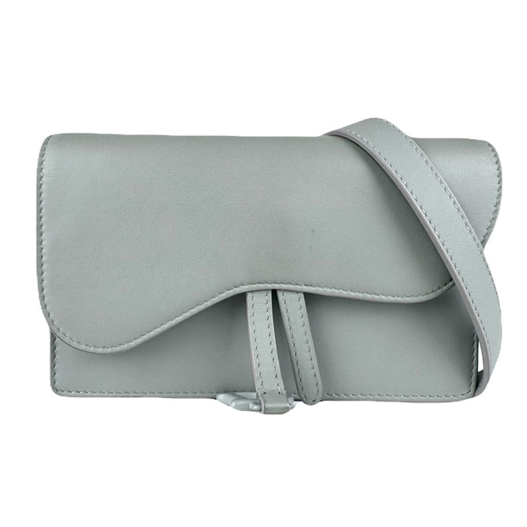 Christian Dior Gray Leather Fanny Pack (Pre-Owned)