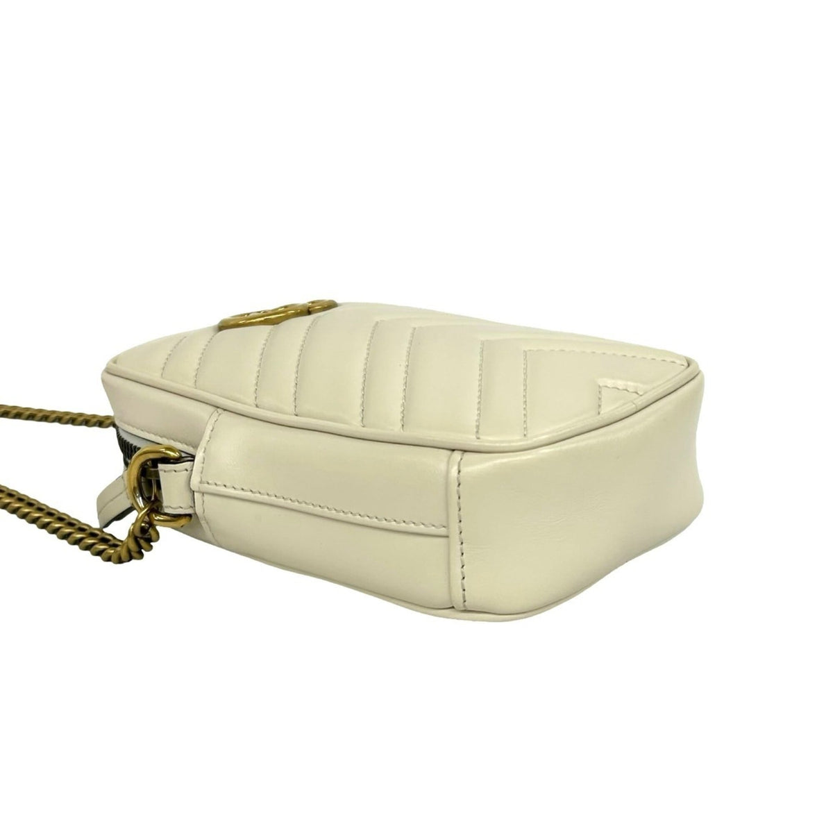Gucci White Leather Pochette Shoulder Bag (Pre-Owned)