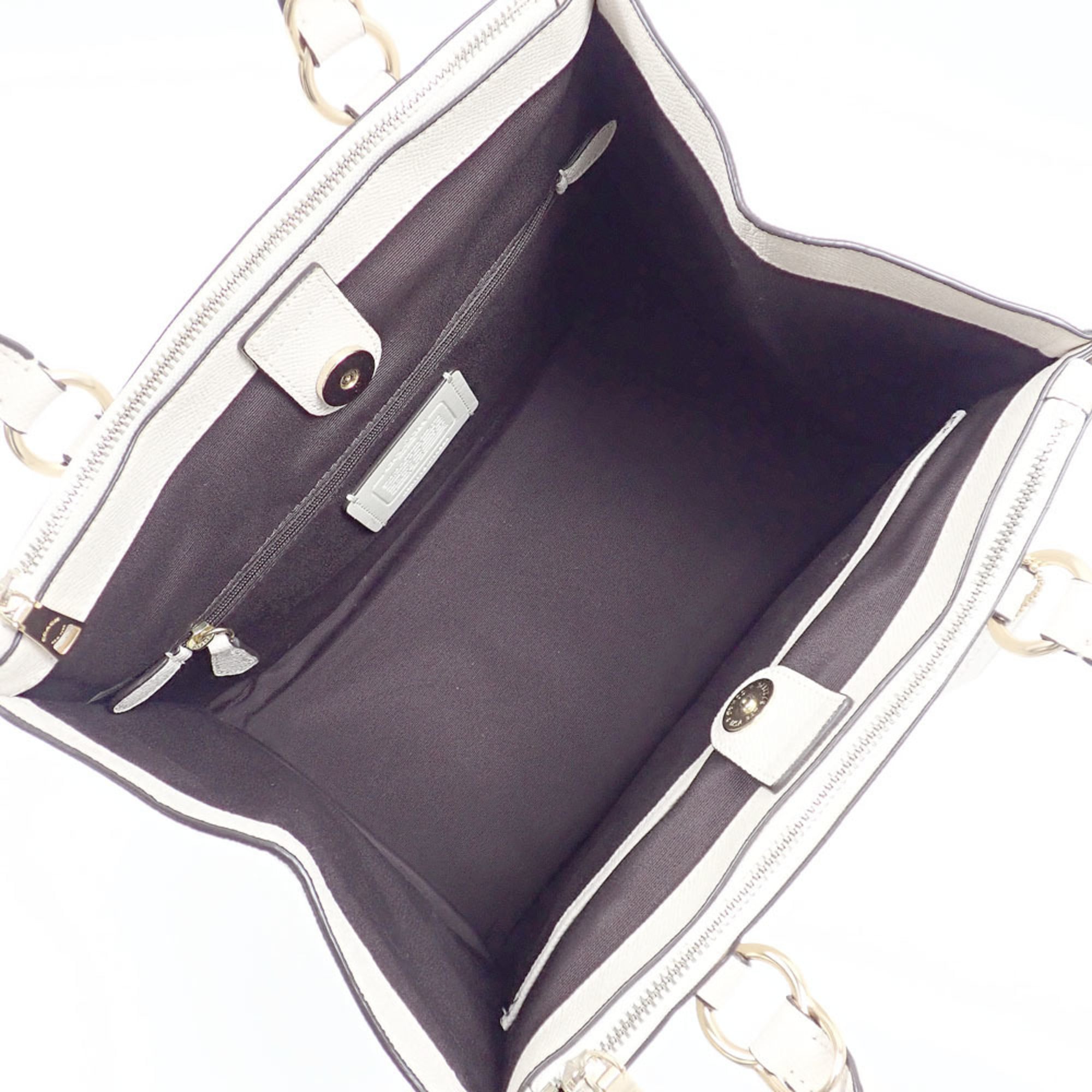 Coach White Leather Handbag (Pre-Owned)