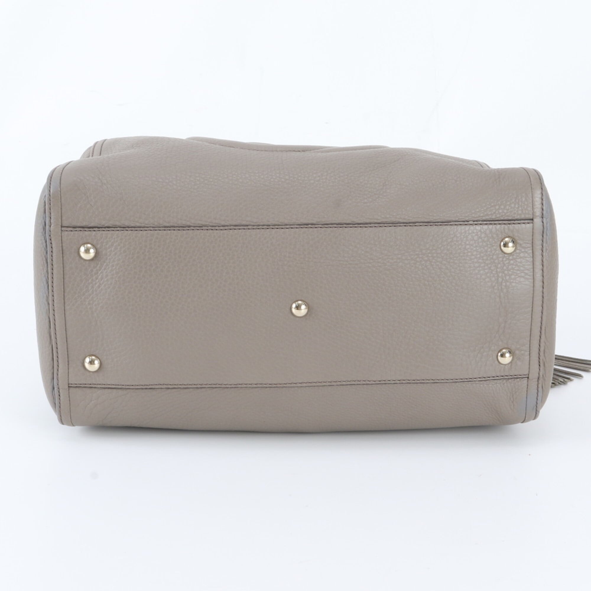 Gucci Soho Gray Leather Handbag Tote Bag (Pre-Owned)