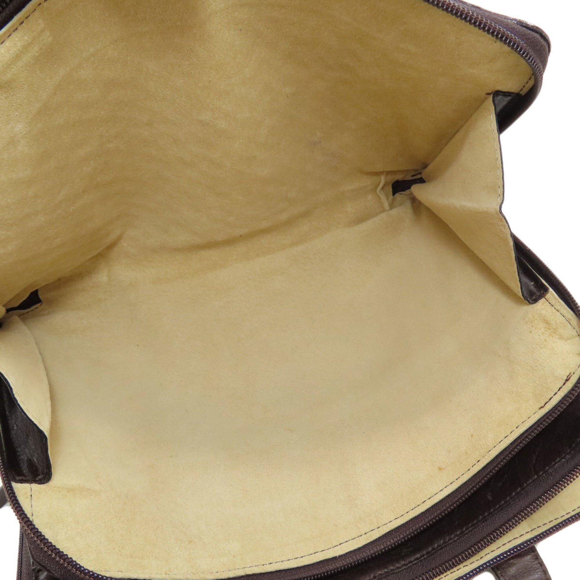 Bottega Veneta Intrecciato Dark Brown Leather Handbag (Pre-Owned)