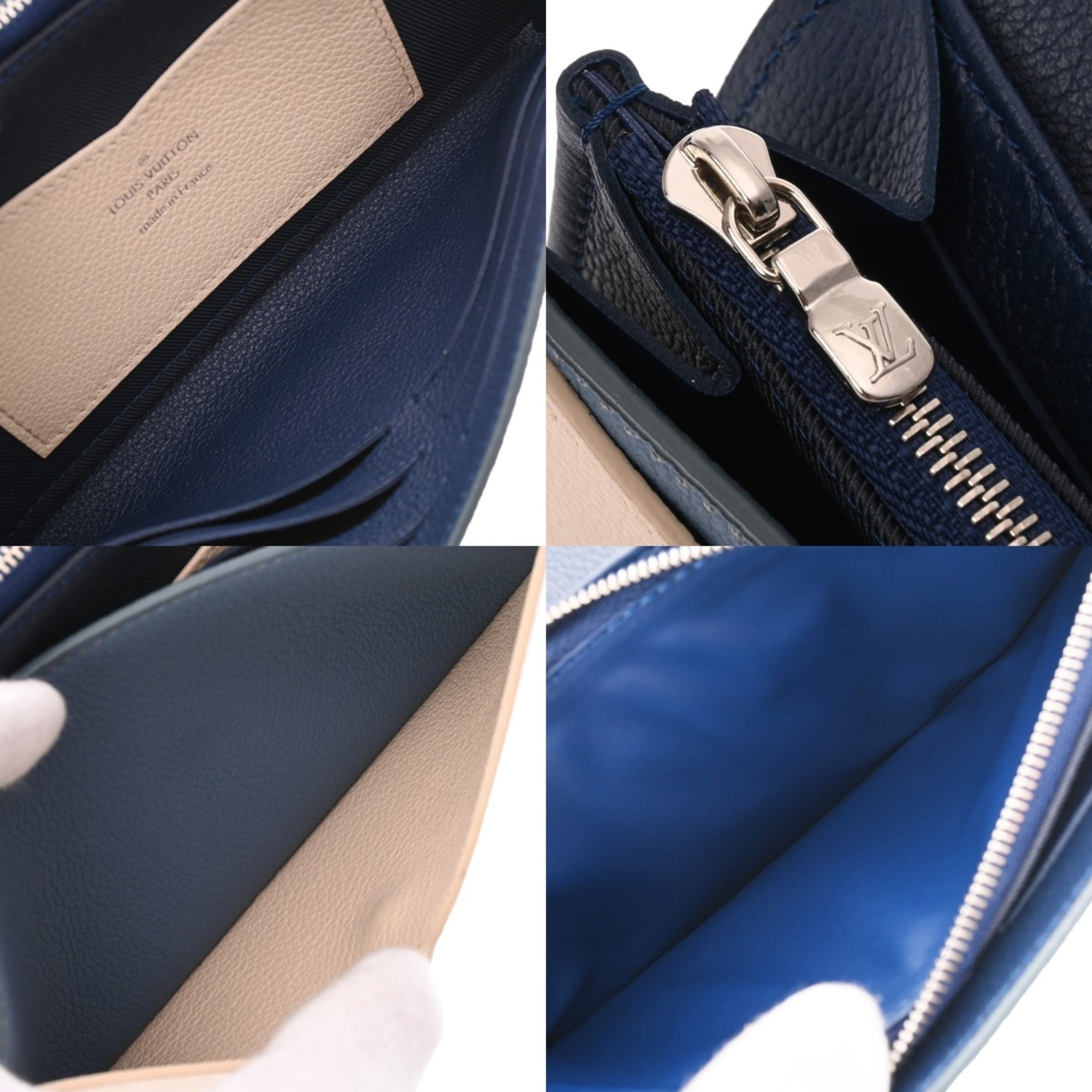 Louis Vuitton Blue Jean Leather Long Wallet (Bi-Fold) (Pre-Owned)
