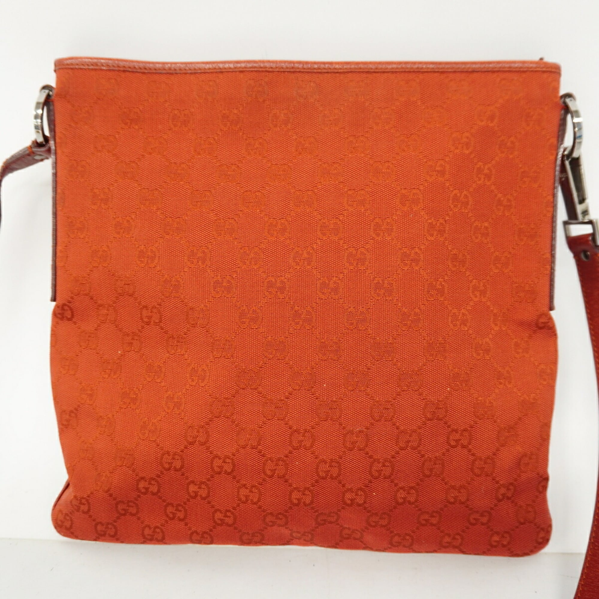 Gucci Red Color Canvas Shoulder Bag (Pre-Owned)