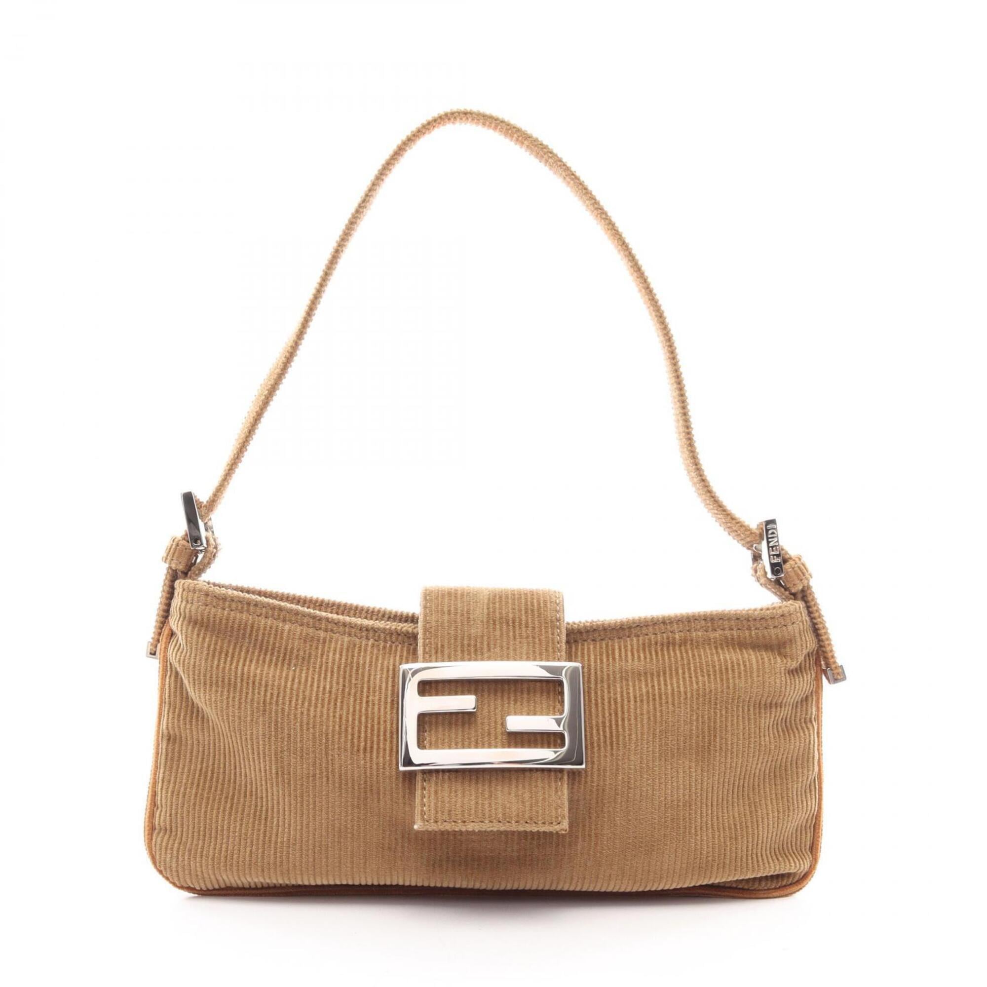 Fendi Khaki Cord Handbag Shoulder Bag (Pre-Owned)