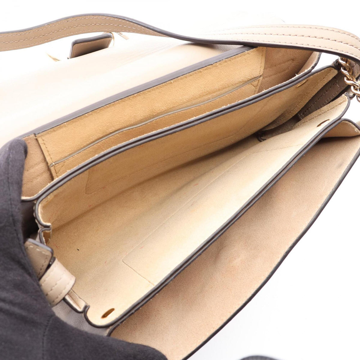 Chloé Beige Leather Suede Handbag Shoulder Bag (Pre-Owned)