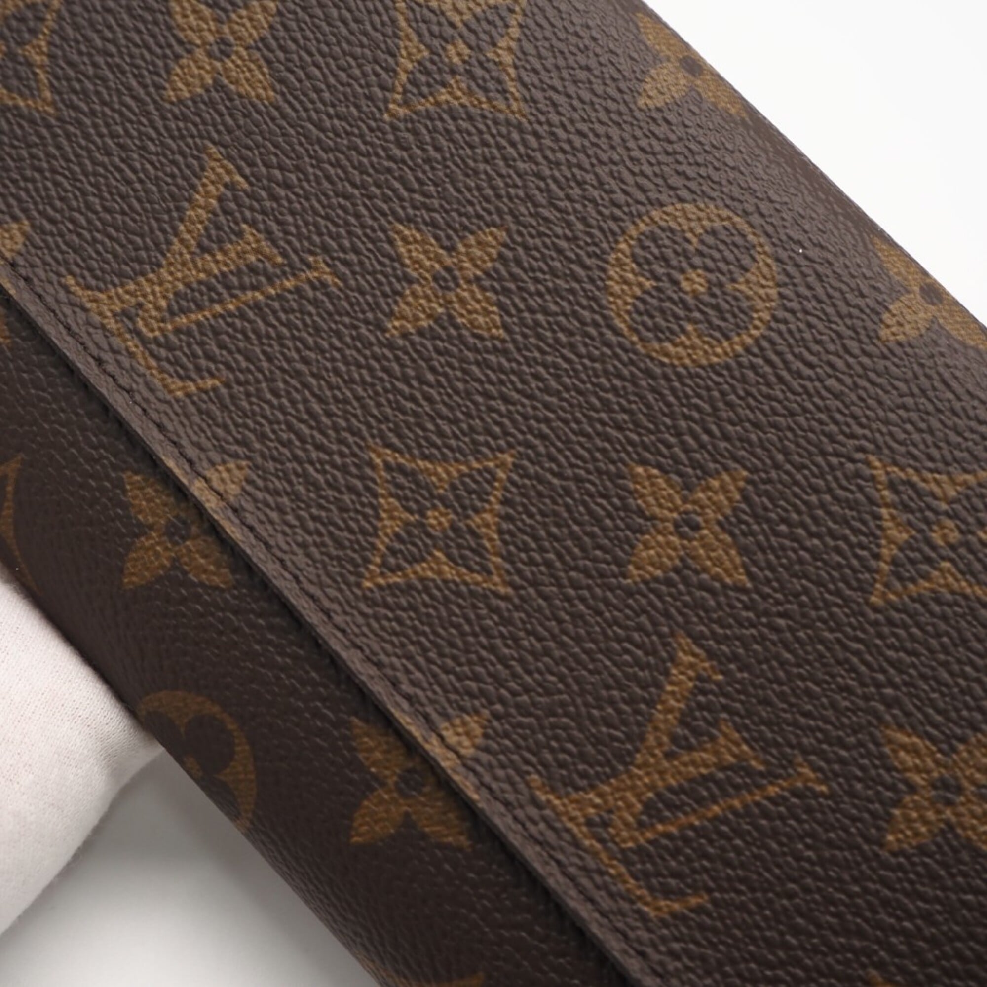 Louis Vuitton Monogram Beige Brown Monogram Coated Canvas Long Wallet (Bi-Fold) (Pre-Owned)