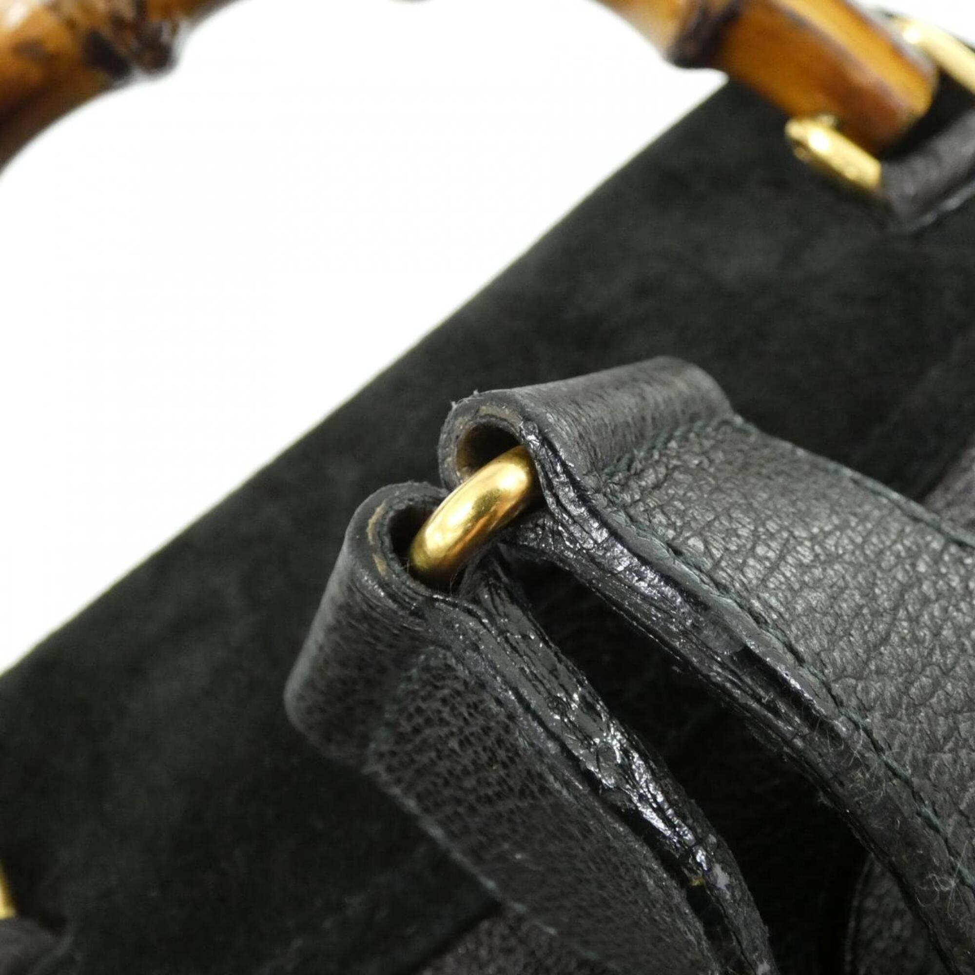 Gucci Black Suede Leather Backpack (Pre-Owned)