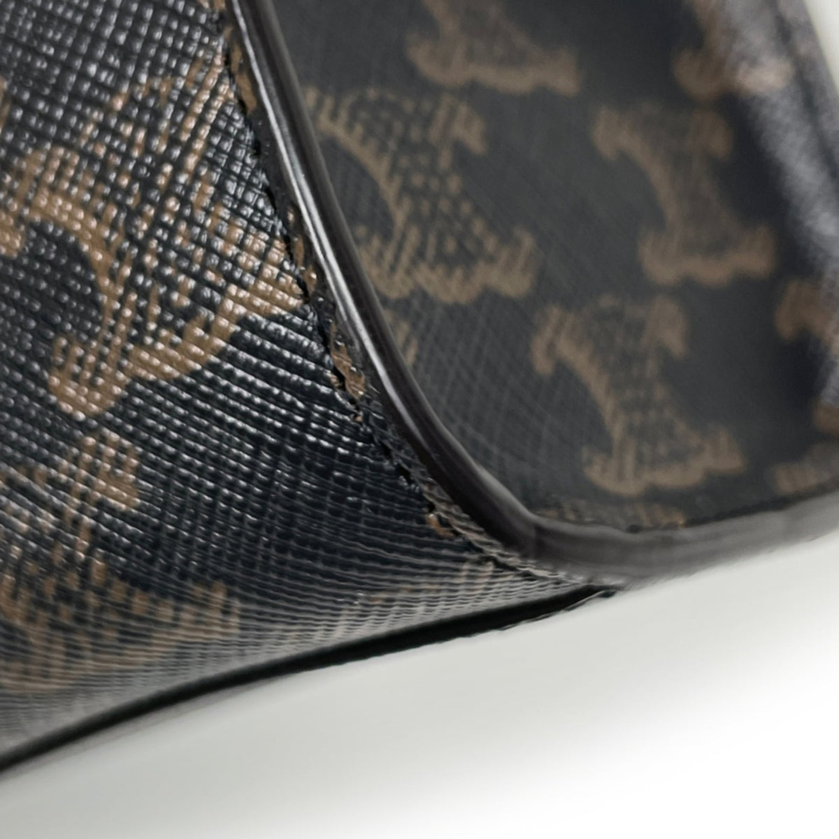 Celine Cabas Brown Coated Canvas Leather Tote Bag (Pre-Owned)